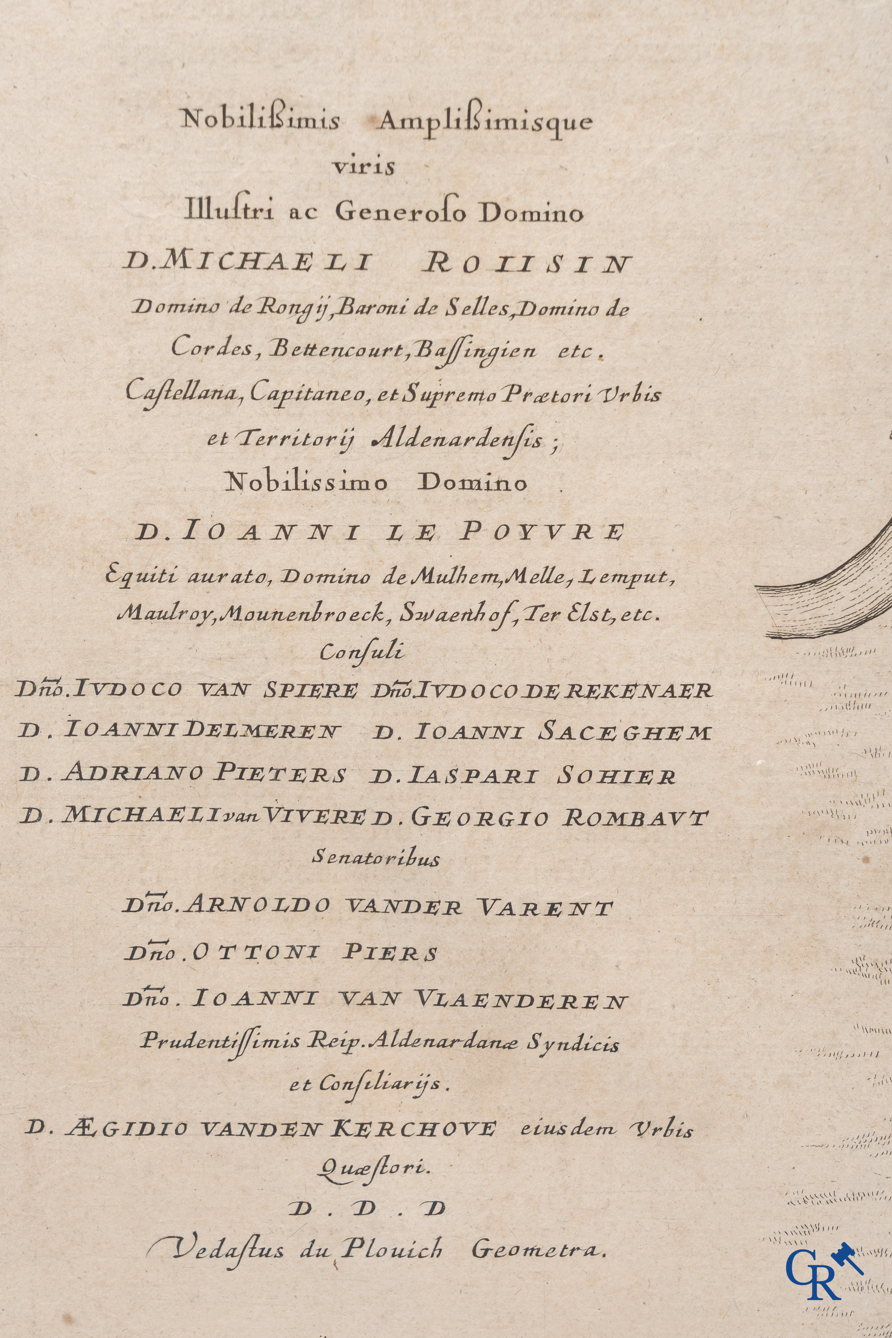 Oudenaarde, 7 antique maps, including battle plans, city and wall plans, etc. 17th-18th century.