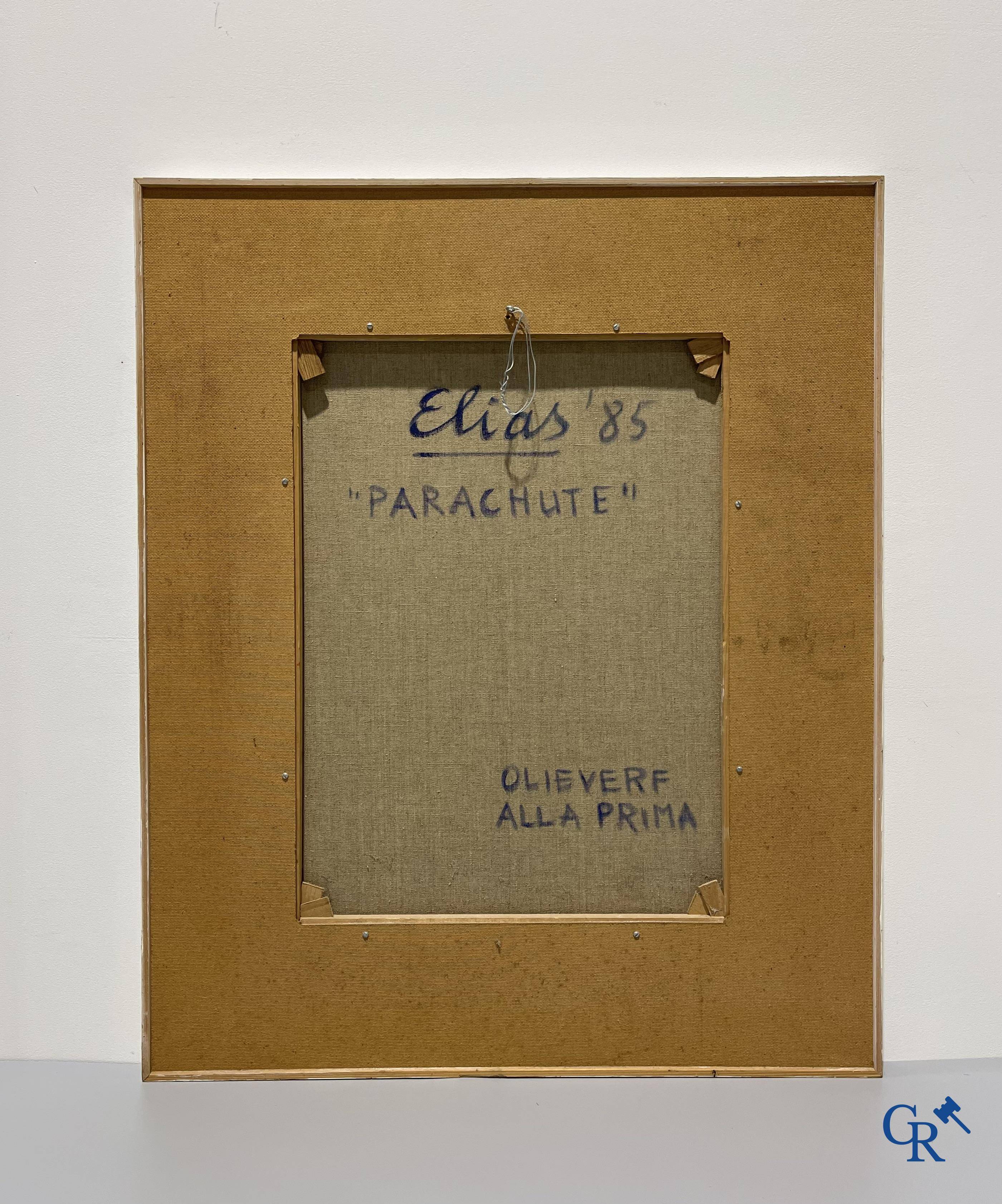 Etienne Elias (1936-2007) "Parachute" 1985, oil on canvas alla Prima. Signed Elias.