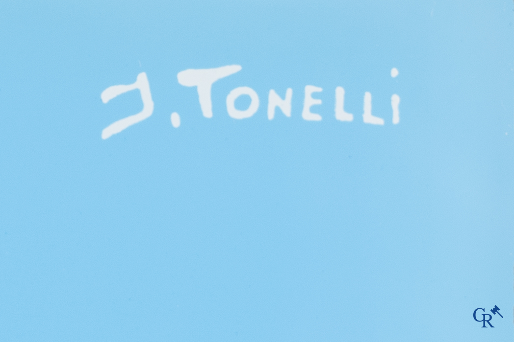 Paquet, Compagnie de navigation. Publiciteitskalender gedrukt op glas. Ontwerp van J. Tonelli. 60'er jaren.