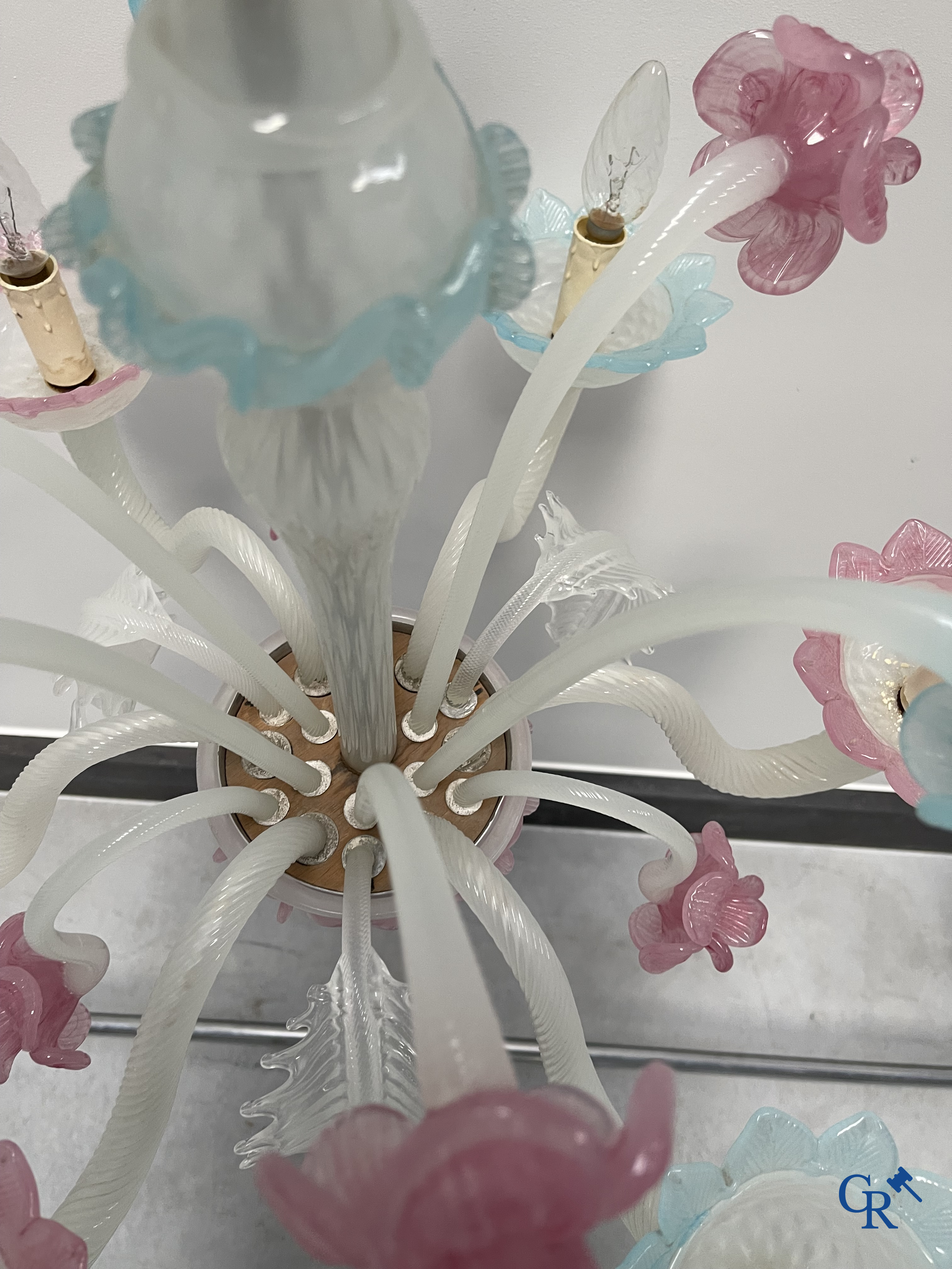 2 large Venetian chandeliers.