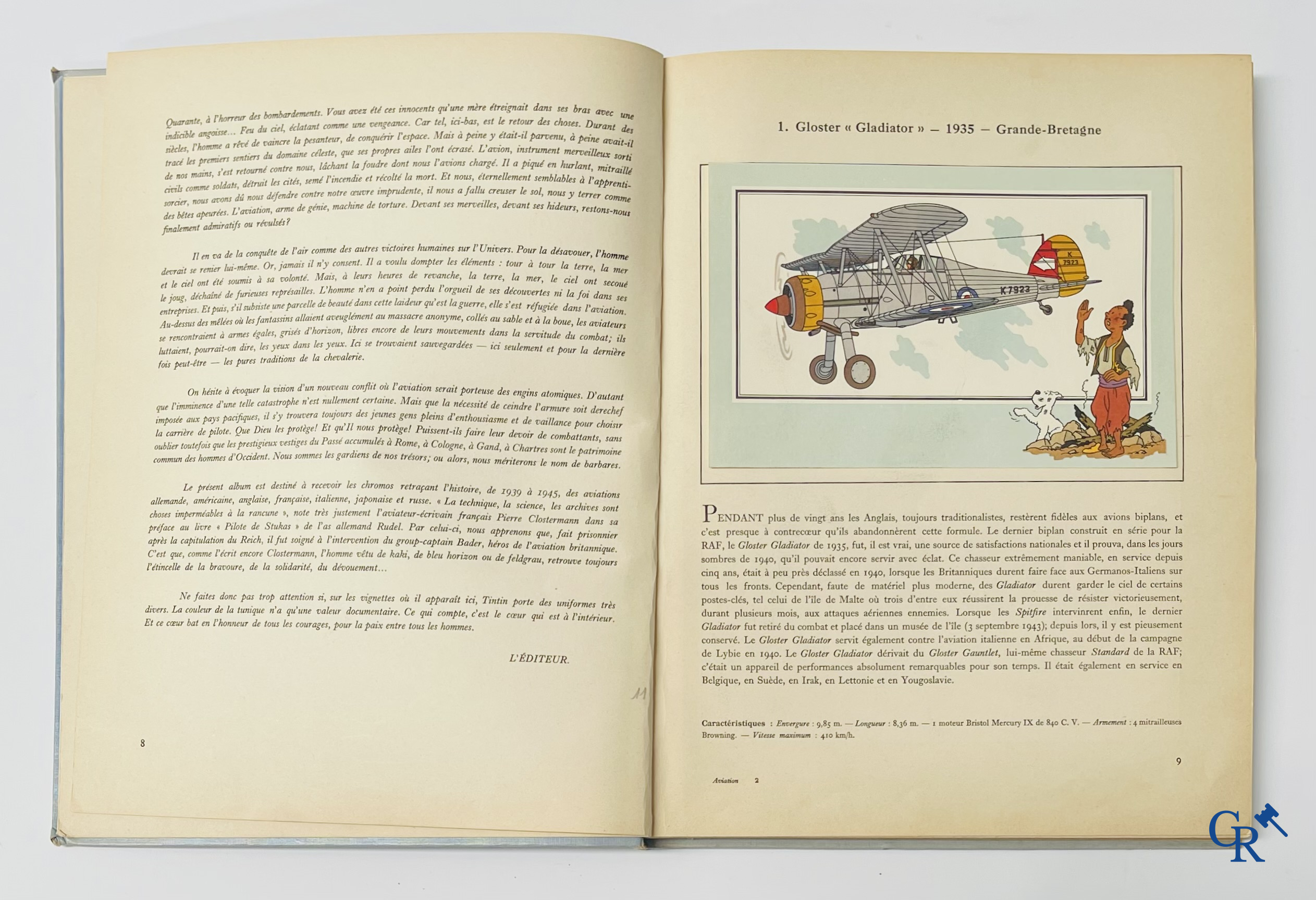 Hergé, L'Aviation Guerre 1939-1945. Collection Voir et Savoir. Copyright 1953. Lombard Brussels.