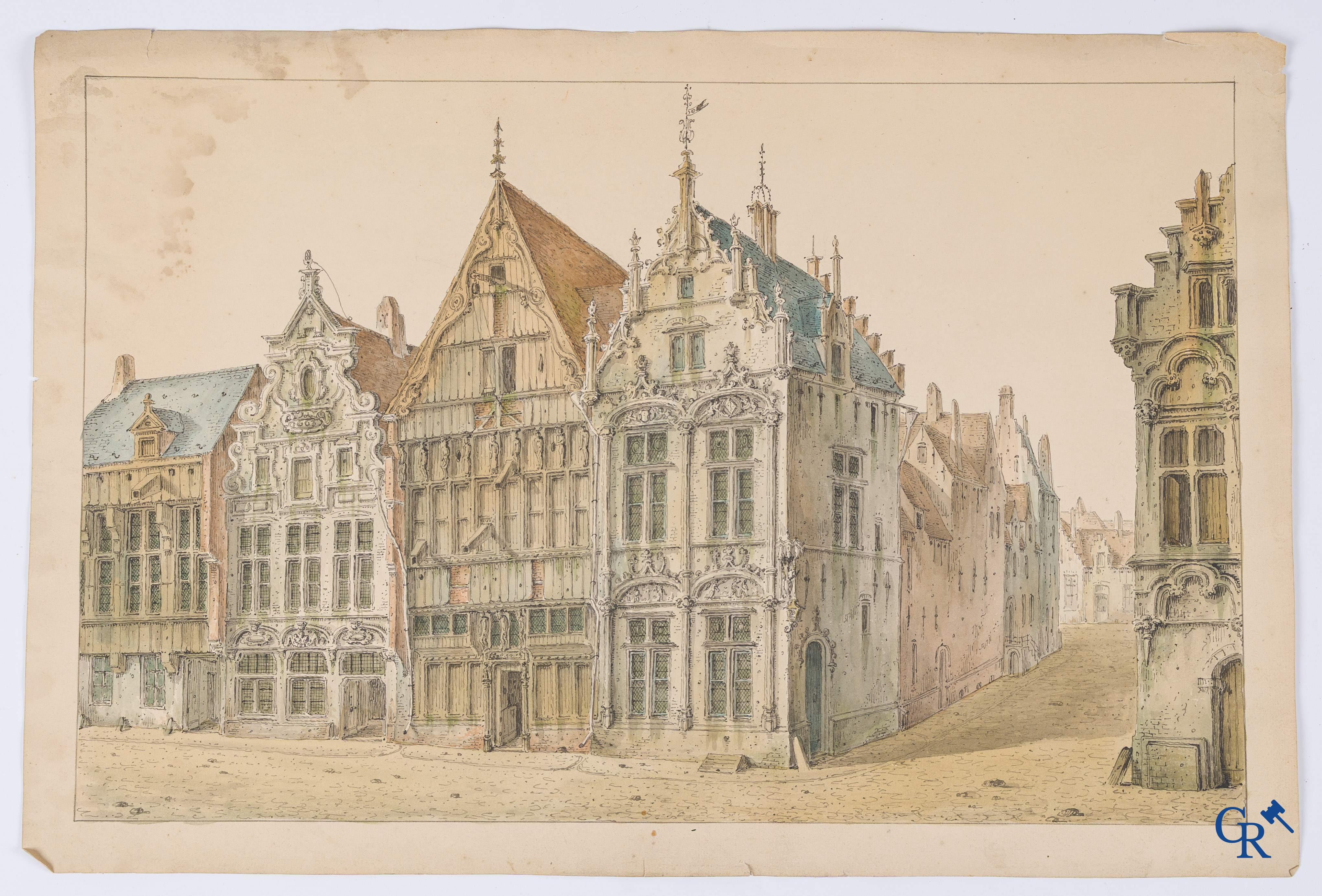 Jean-Baptiste André De Noter (1786-1855) Ink and watercolour. Views of the city of Mechelen.