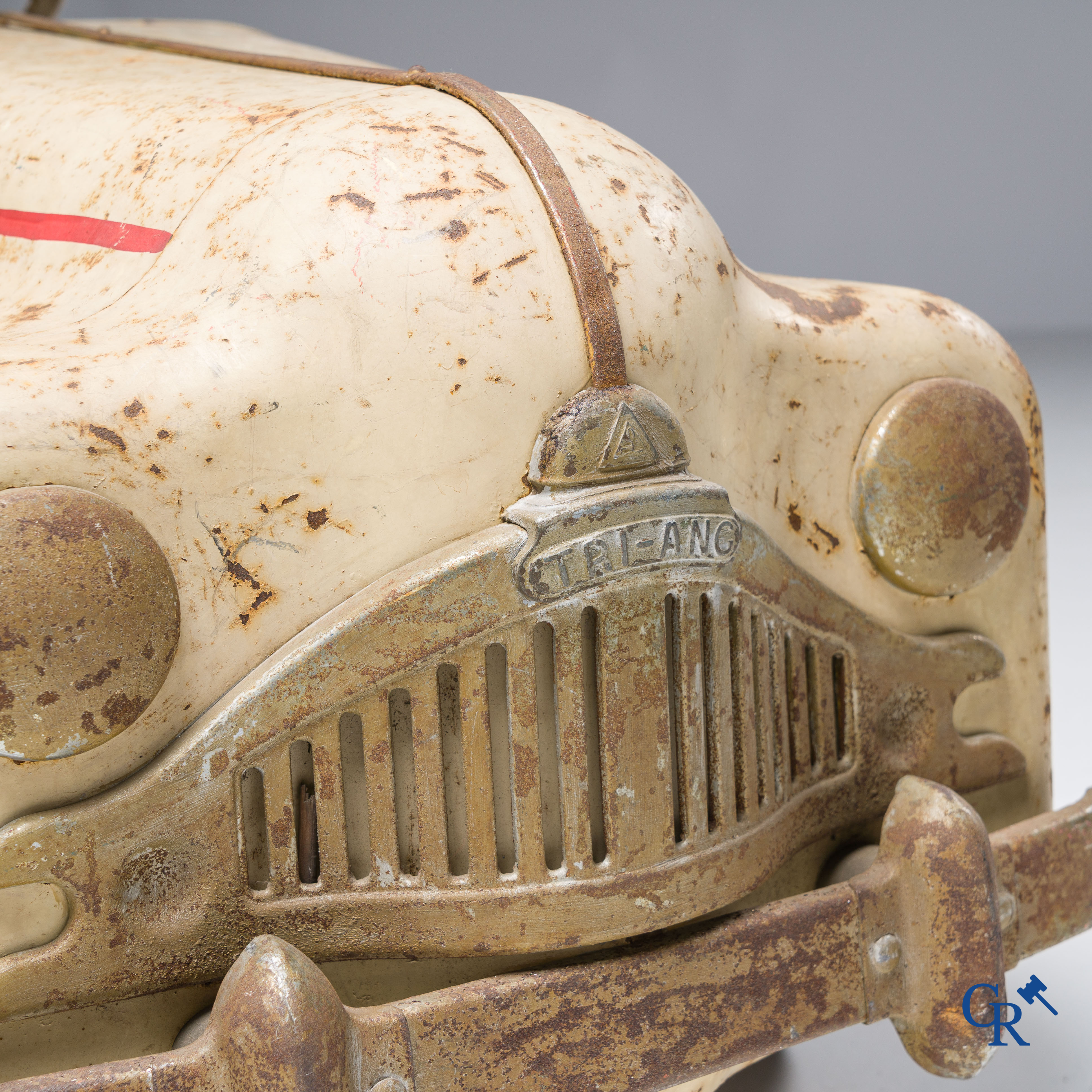 Tri-Ang. Metal pedal car in original condition. Circa 1950.