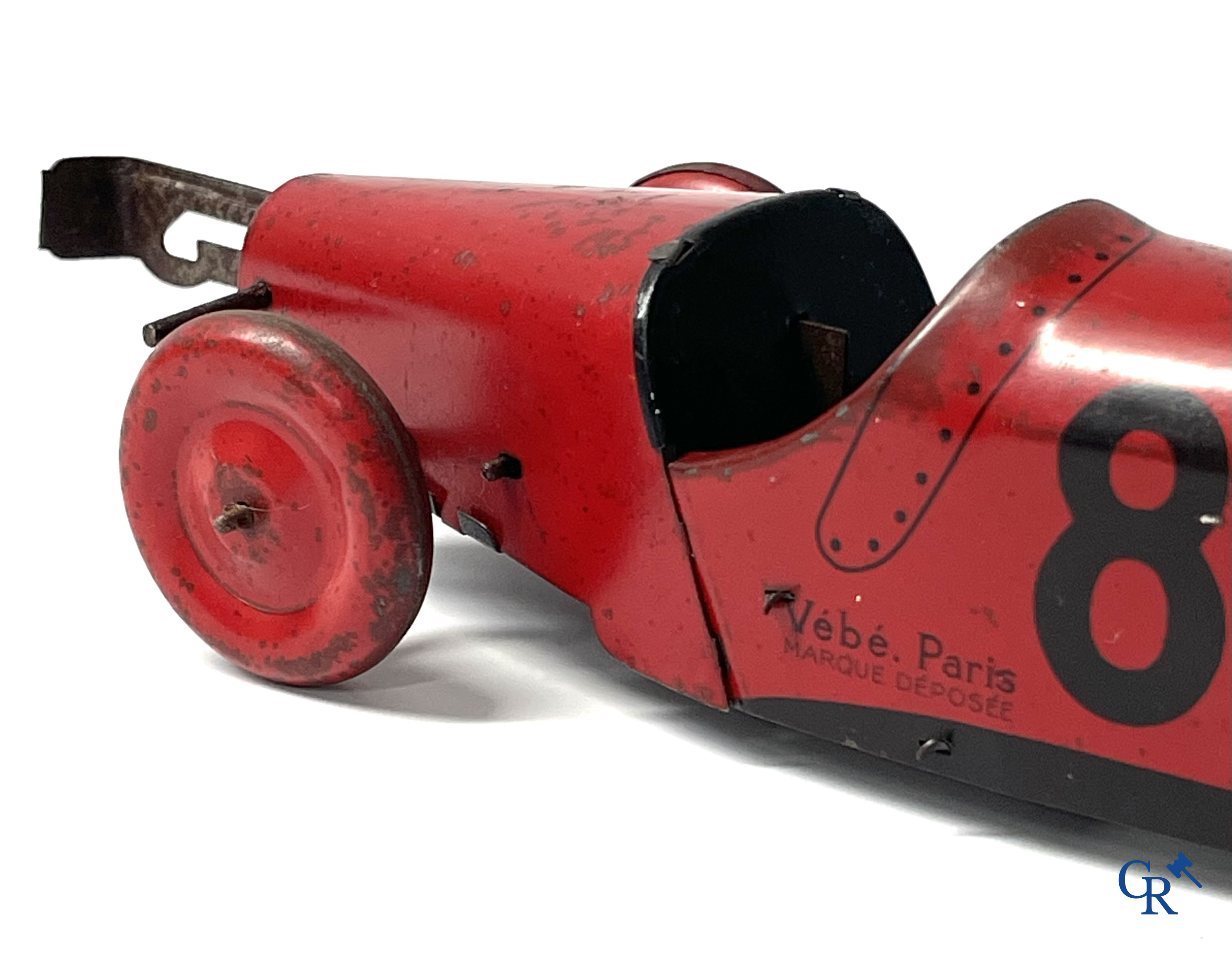 Mechanisch speelgoed, Vébé Paris, Made in France. Een blikken auto 1911 Model T Ford Racer.
