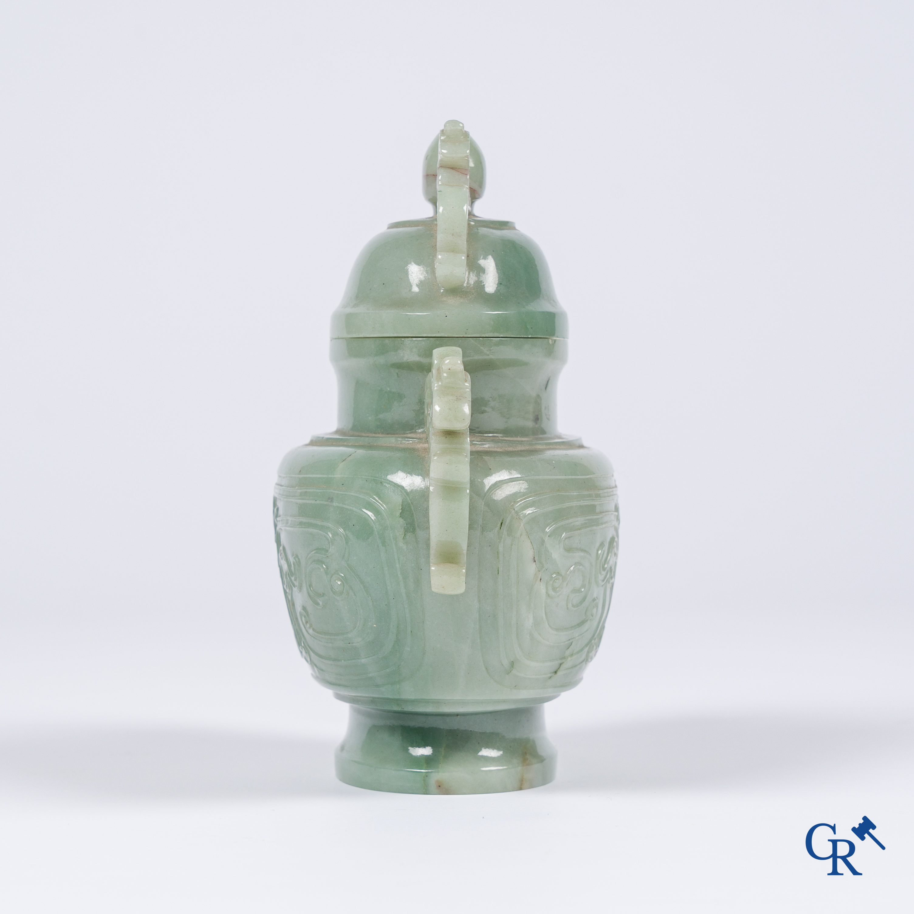 Asian art, a Chinese green jade censer.