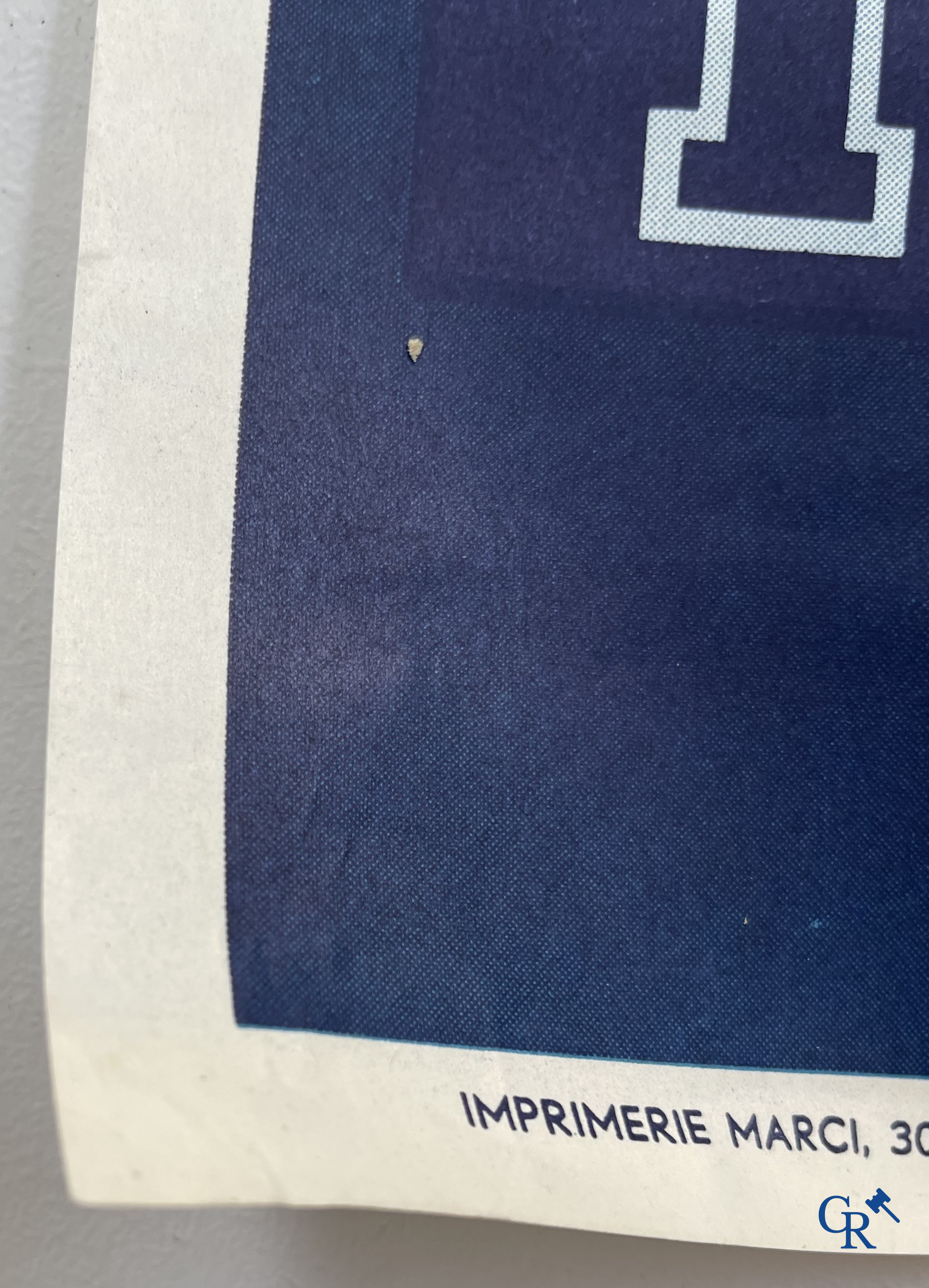 J. Prion, Touring Club De Belgique. Rare publicity poster for the Touring Road Help of Belgium. 1950's.