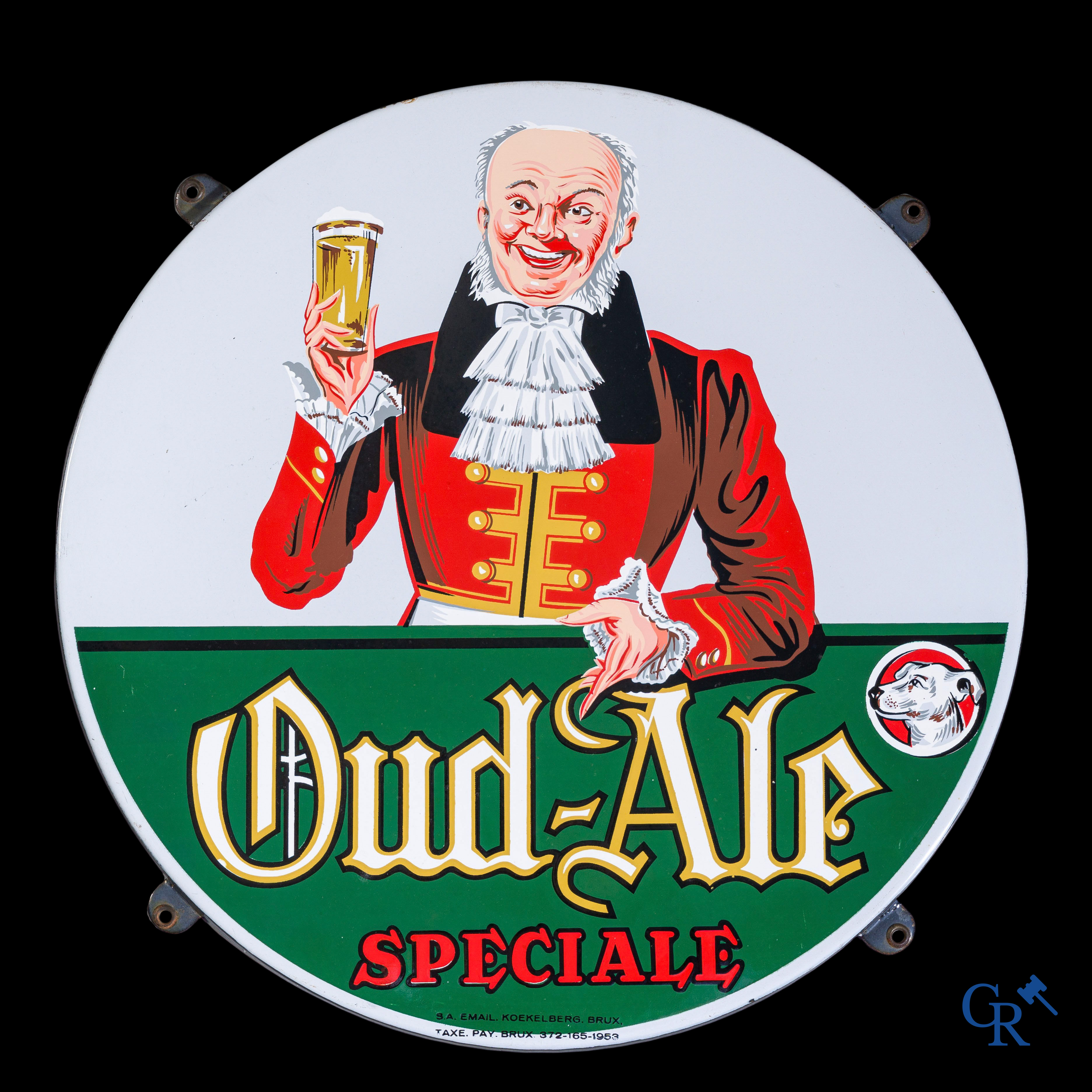 Oud-Ale speciale, original enamel advertising sign from the 50's, emaillerie Koekelberg Bruxelles.