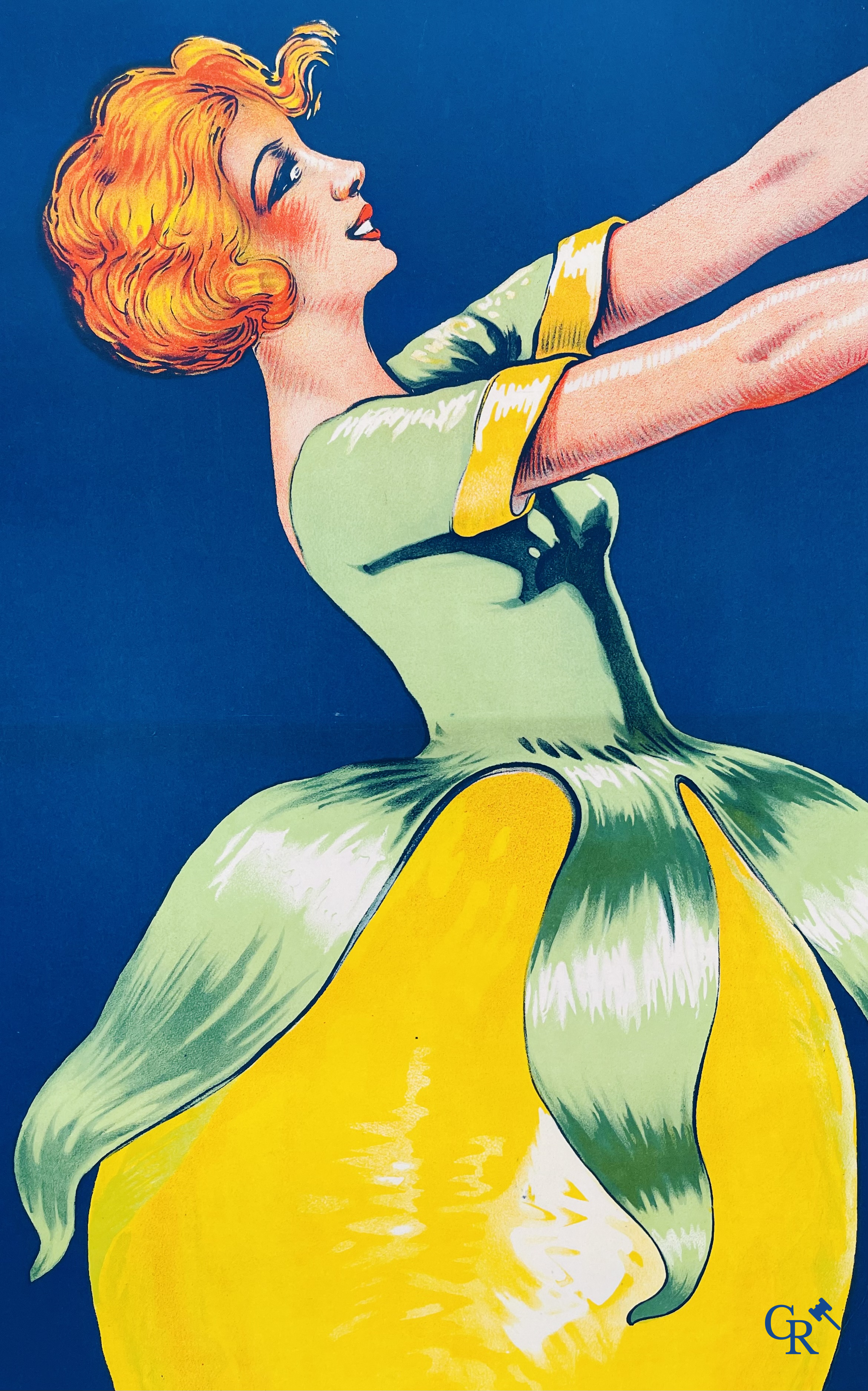 Géo, Spa-Citron, Citron et Eau de Spa. Originele publiciteitsaffiche voor Spa Citron. drukkerij Gouweloos Brussel.