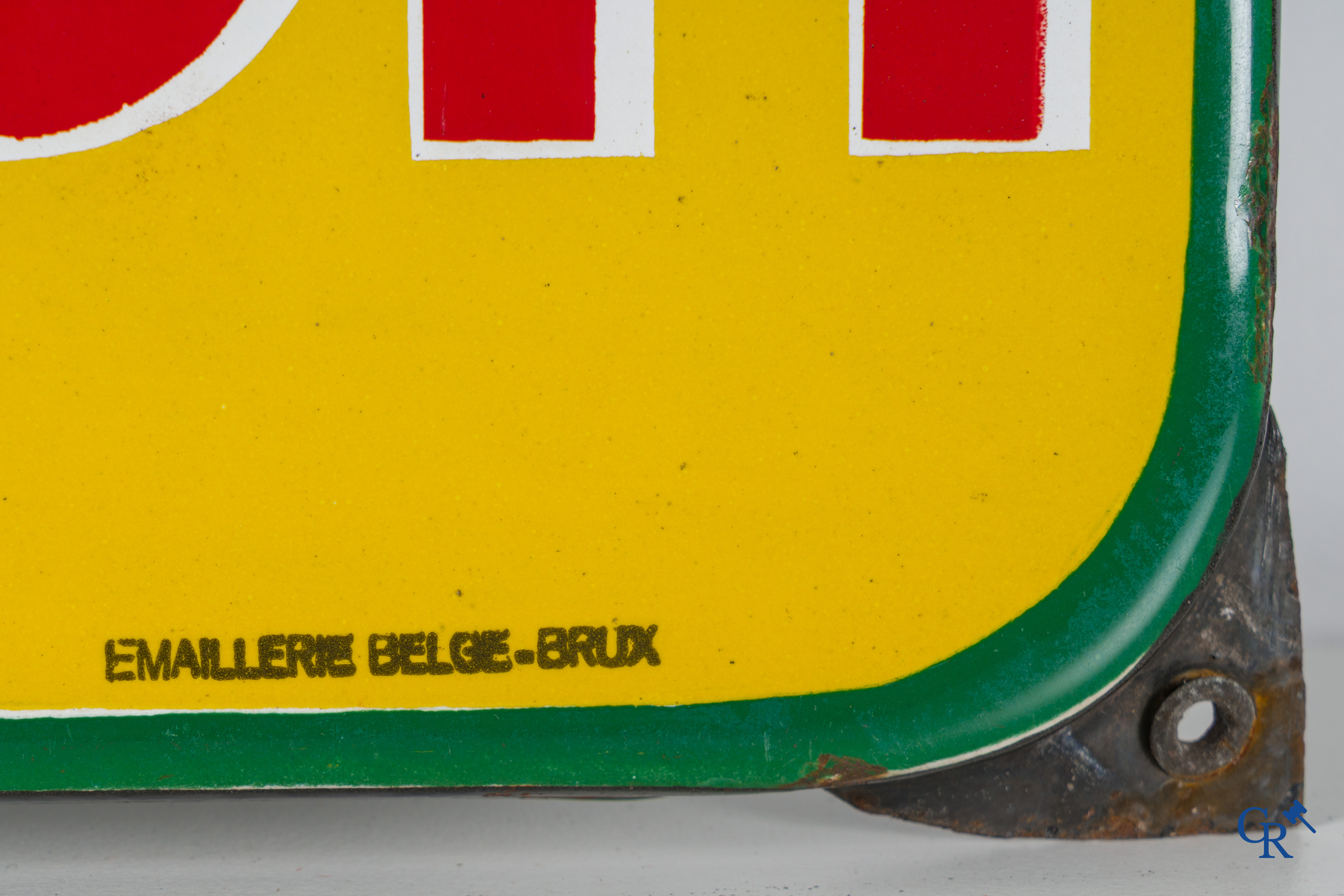 Cigarettes Armada, emaille reclamebord met een zeilschip. Emaillerie Belge Bruxelles 1952.