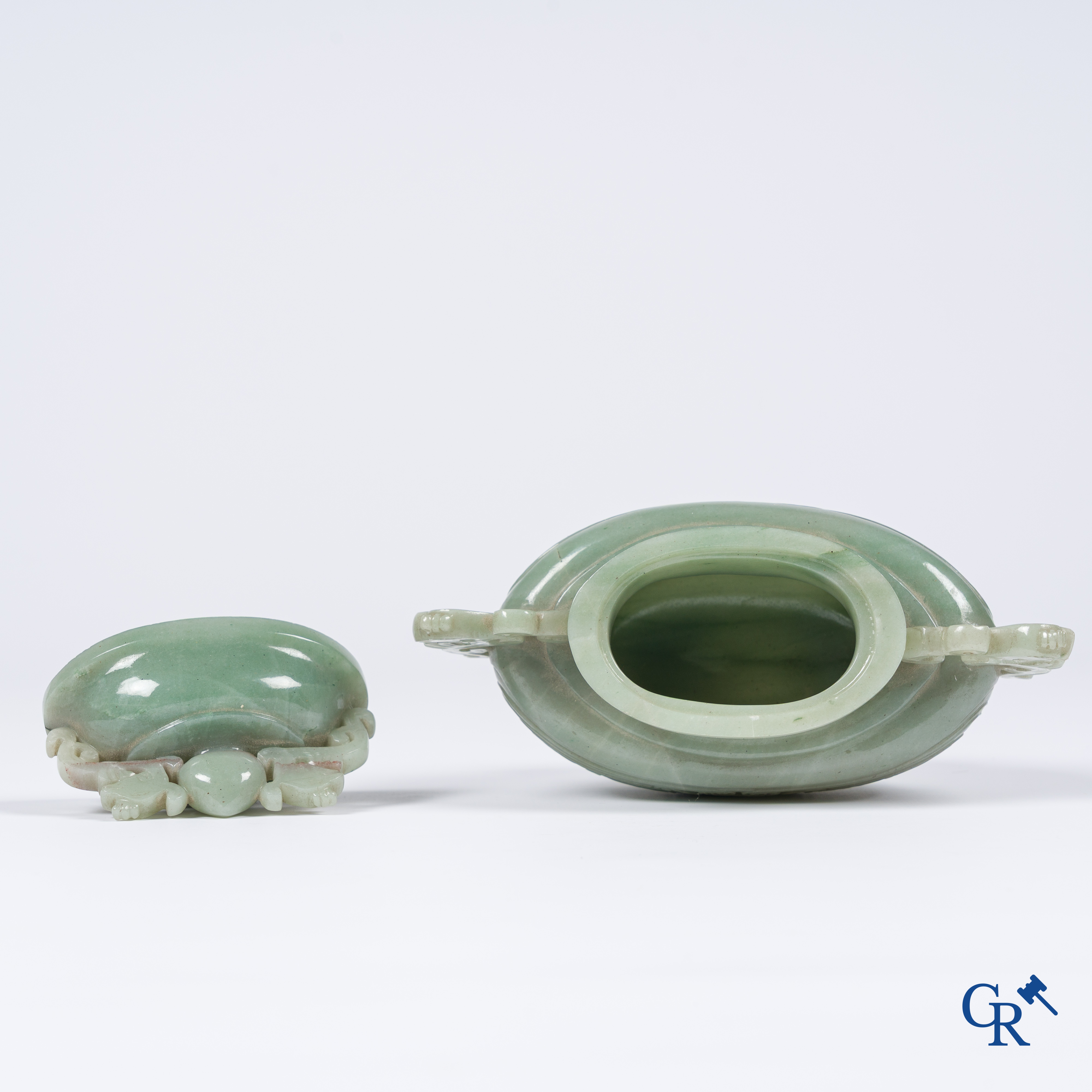 Asian art, a Chinese green jade censer.