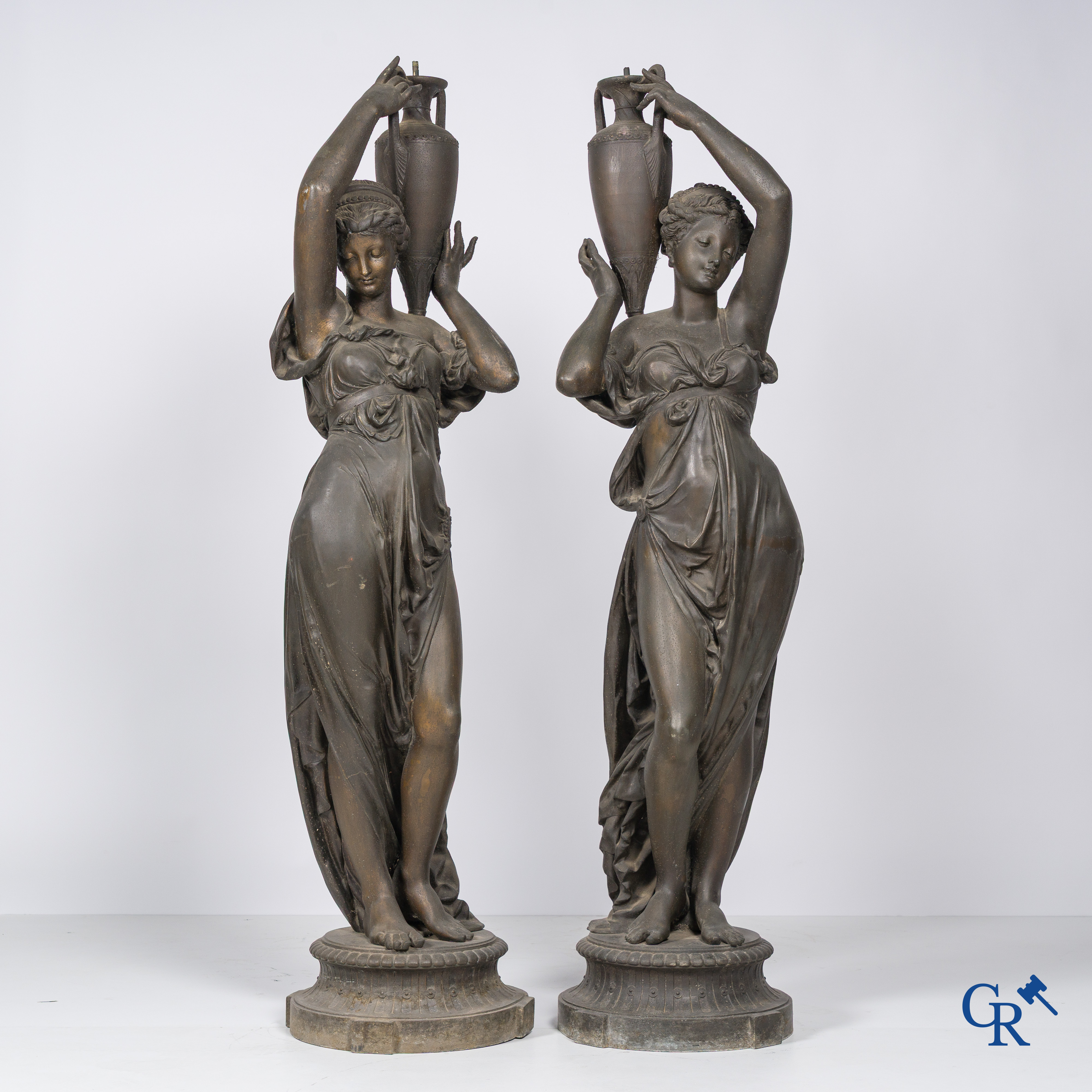 Albert-Ernest Carrier-Belleuse and Jean Boy foundry, 116 Rue de Turenne, Paris. Pair of water carriers. Circa 1860.