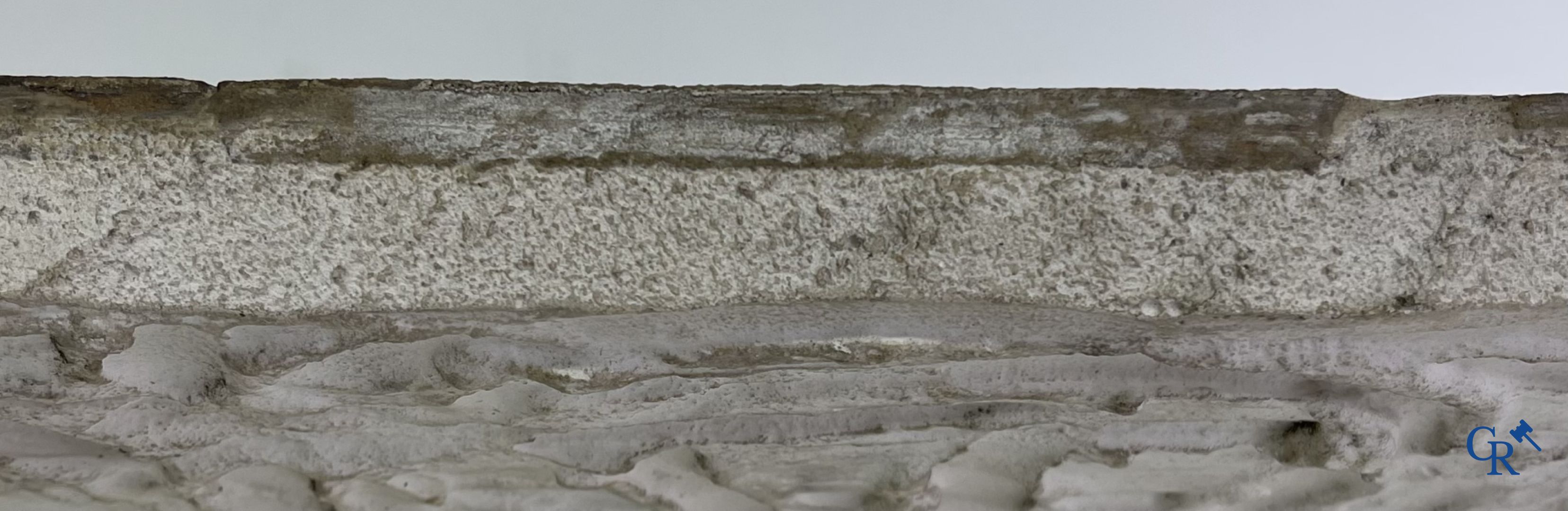 A polychrome tile panel with a parrot. Probably northern France. (Lille) 18th century.