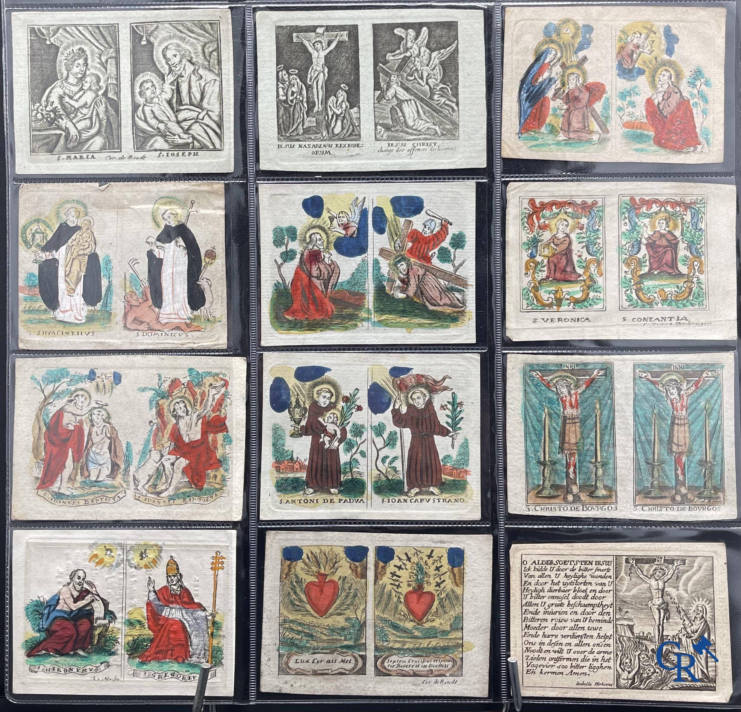 Religious objects: Important collection of pious images and devotion prints, Flanders, 17th-18th-19th centuries.