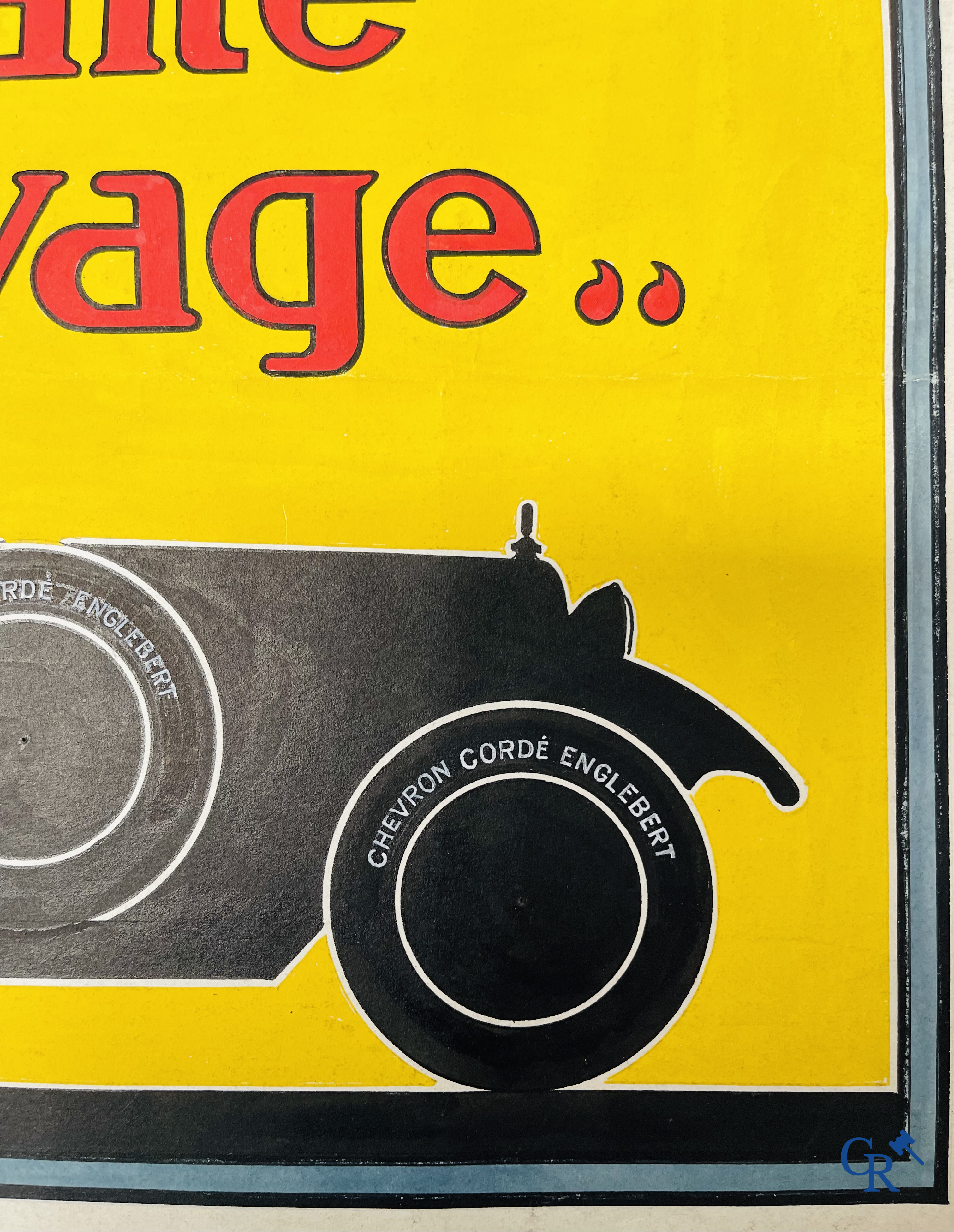 René Boby, Voorstelmodel in gouache voor een publiciteitsaffiche voor de Englebert bandenfabriek te Luik. Circa 1930.