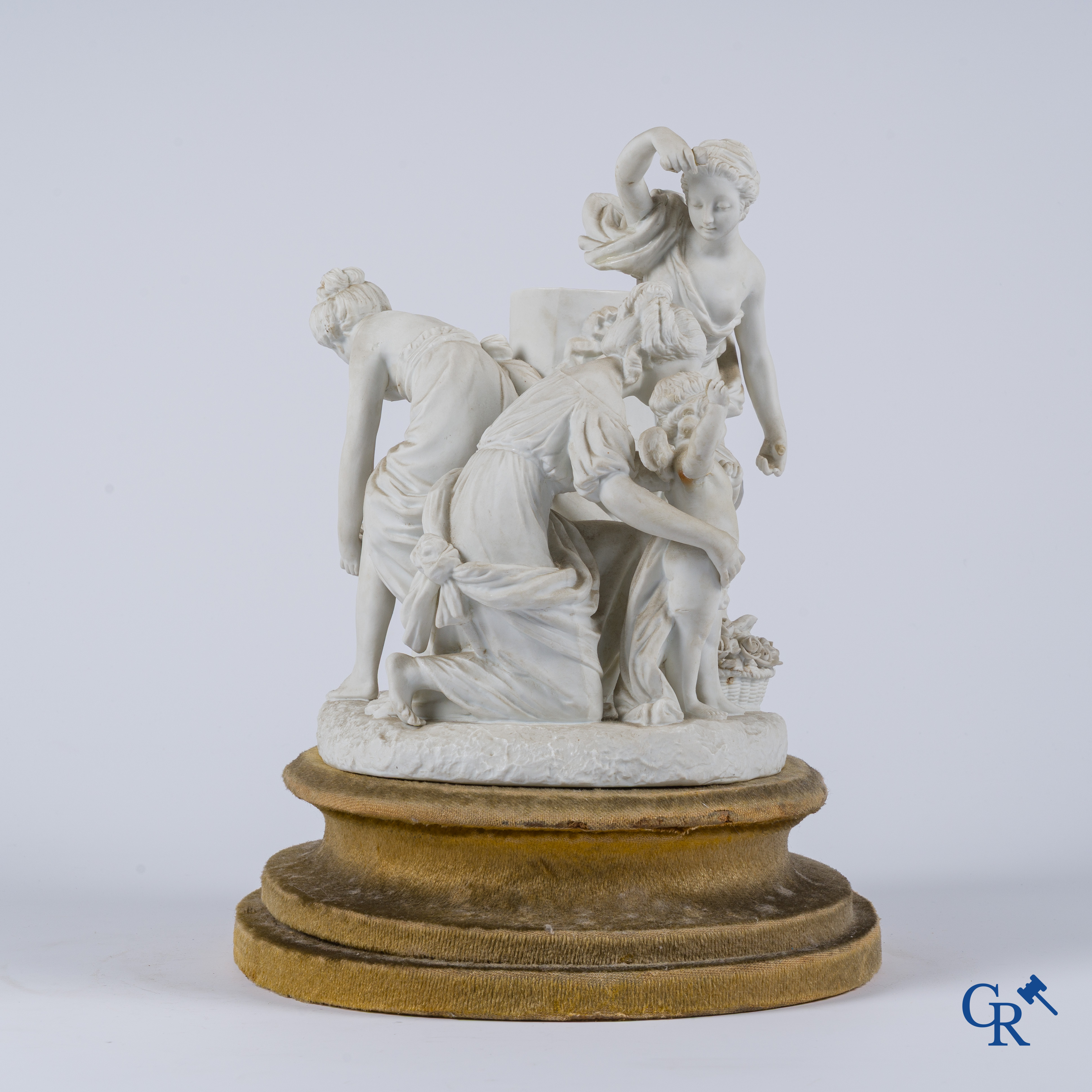 Sèvres, Allegory of Love. Group in biscuit porcelain from Sèvres. Marked. 19th century.