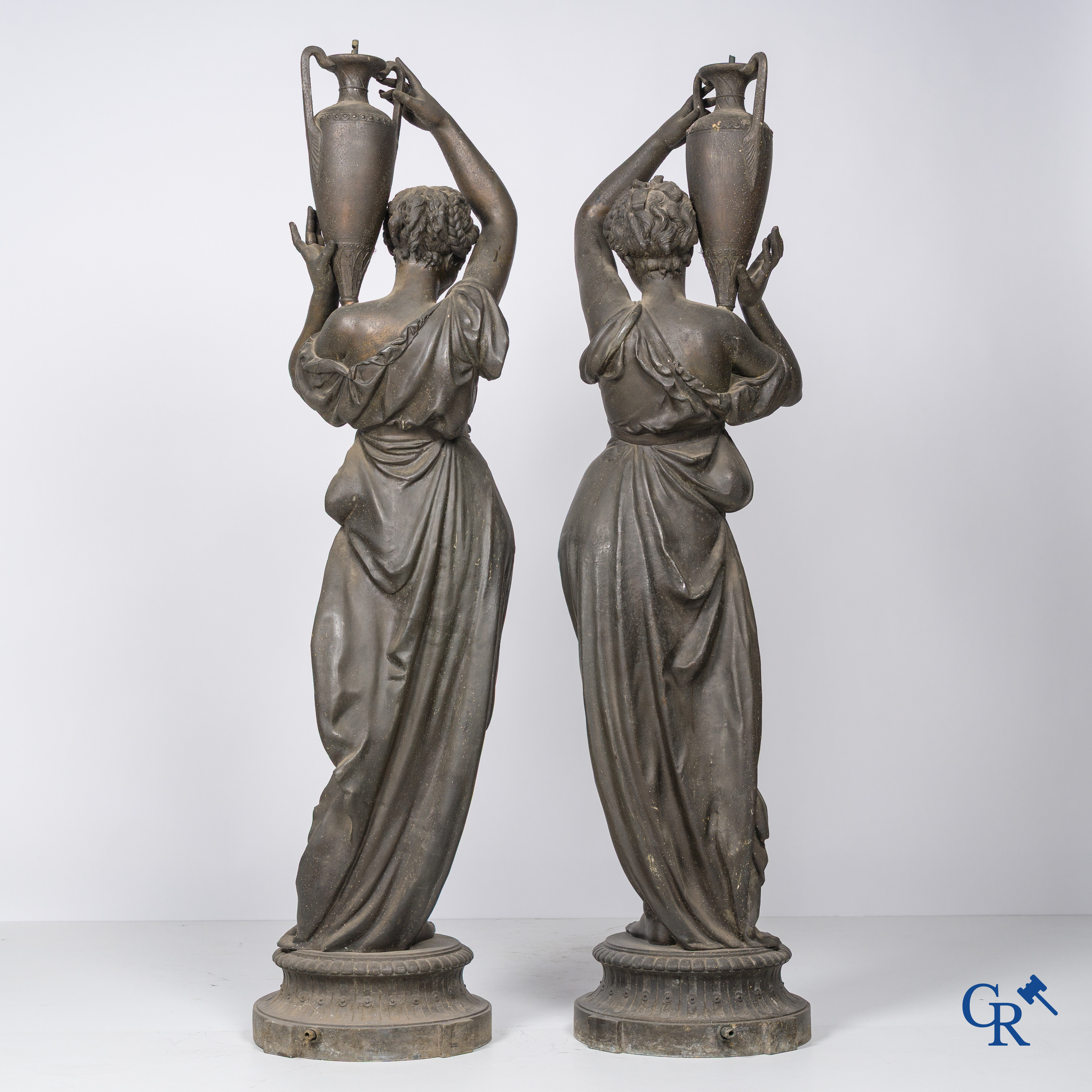 Albert-Ernest Carrier-Belleuse and Jean Boy foundry, 116 Rue de Turenne, Paris. Pair of water carriers. Circa 1860.