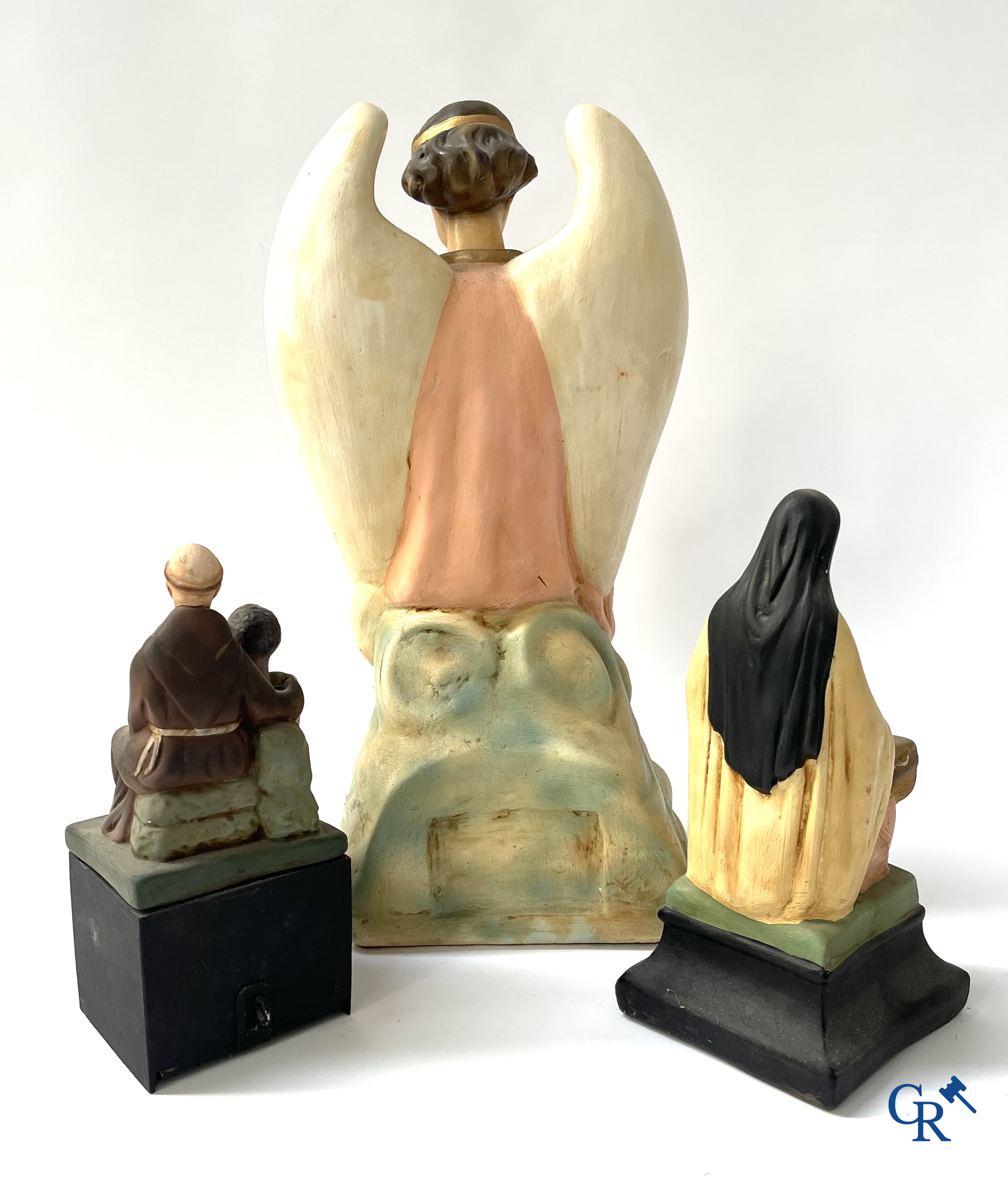 3 plaster piggy banks with nodding heads for the benefit of the Holy Missions.