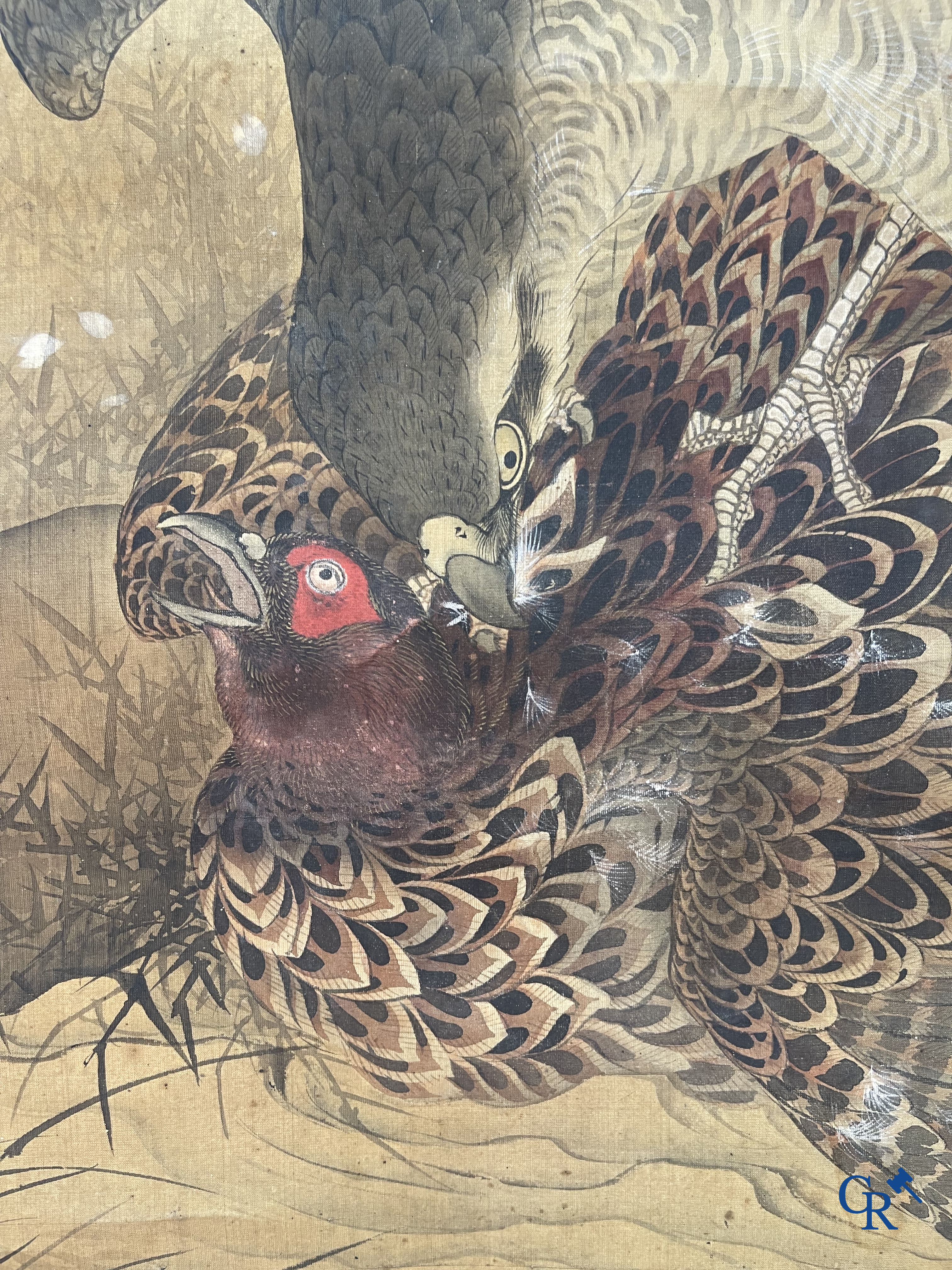 Asian Art, a large Japanese scroll. Signed. 18th century.