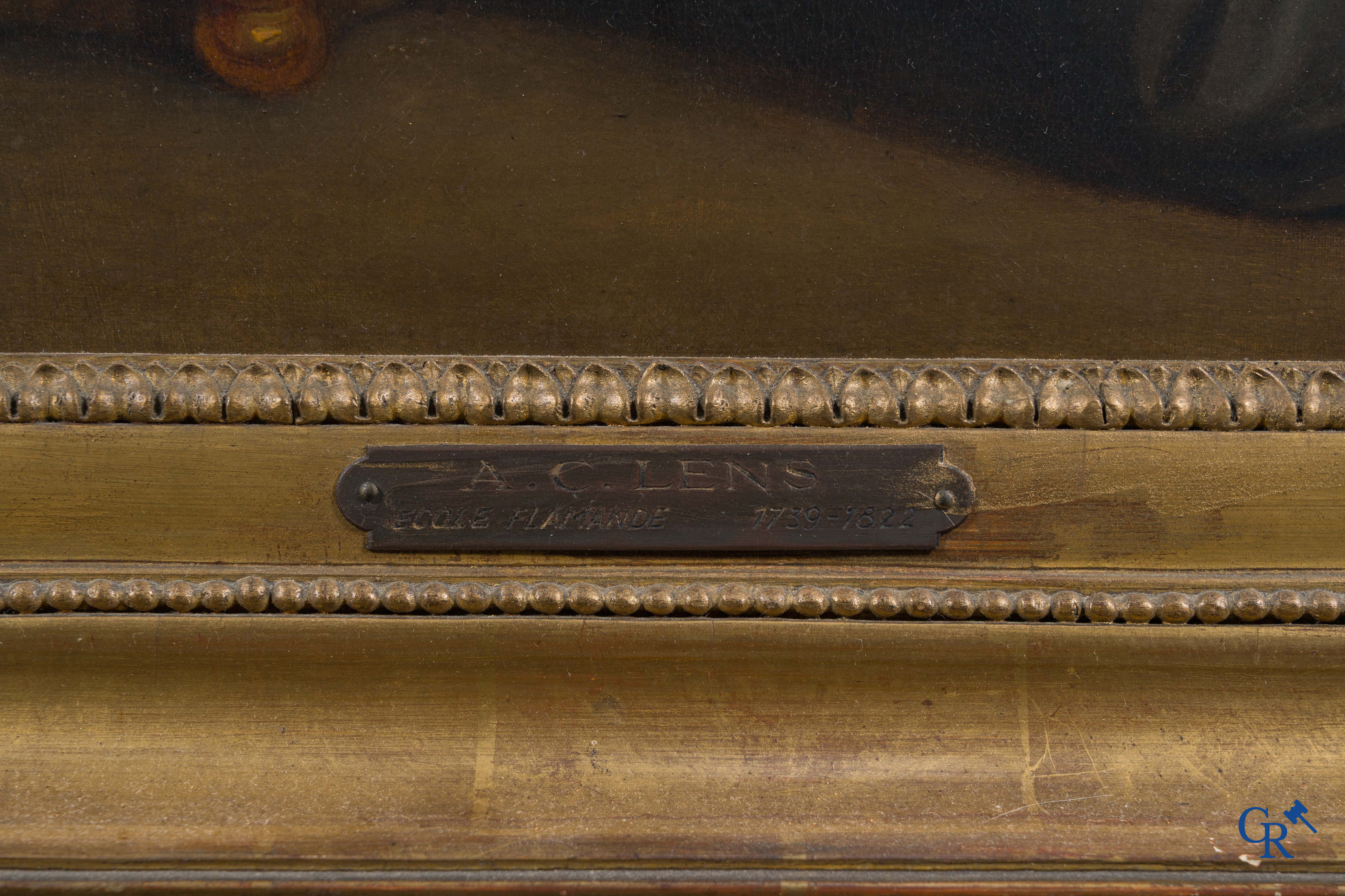 Andries Cornelis Lens (1739-1822) Oil on canvas. Painting in the typical neoclassical style.