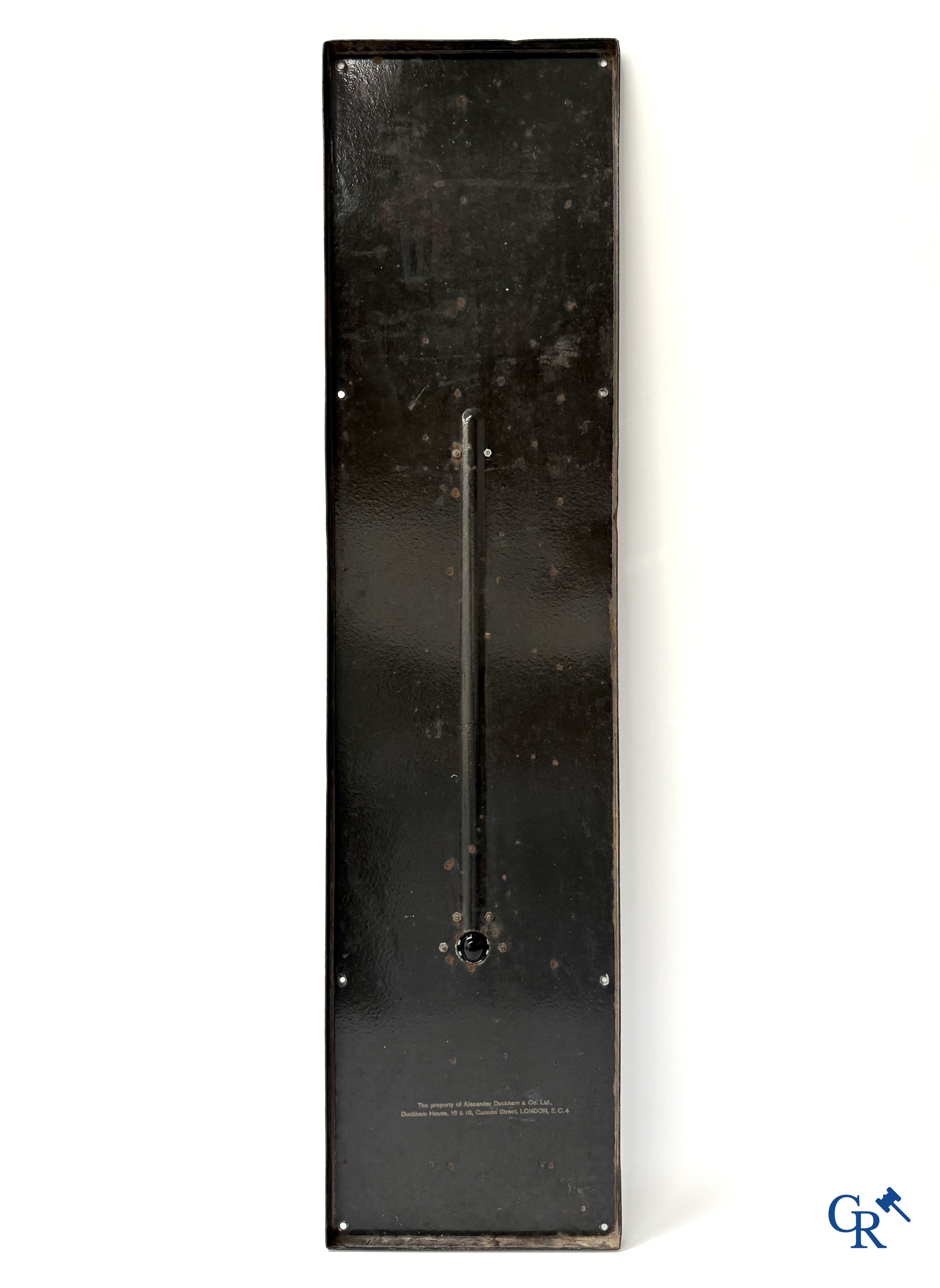 Duckham's Motor Oil. "Best in the World" Beautifully enamelled advertising thermometer sign. English production.