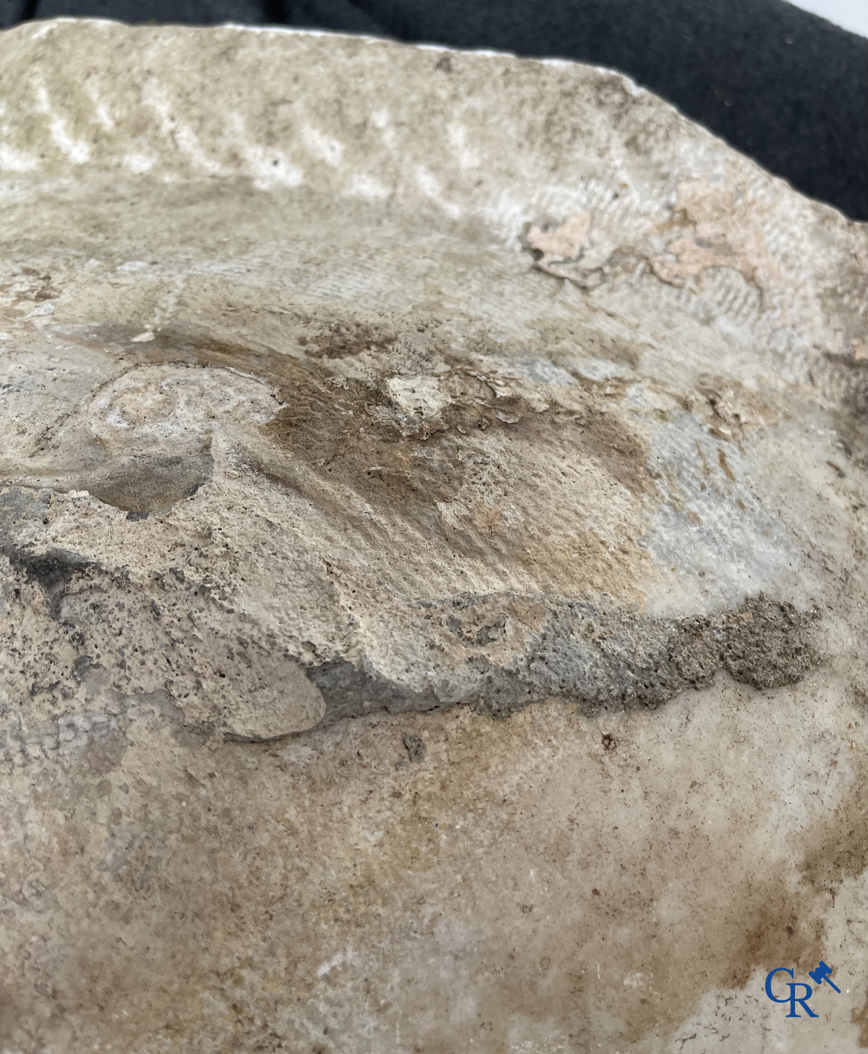 Exceptional large marble holy water barrel or font. 18th century.