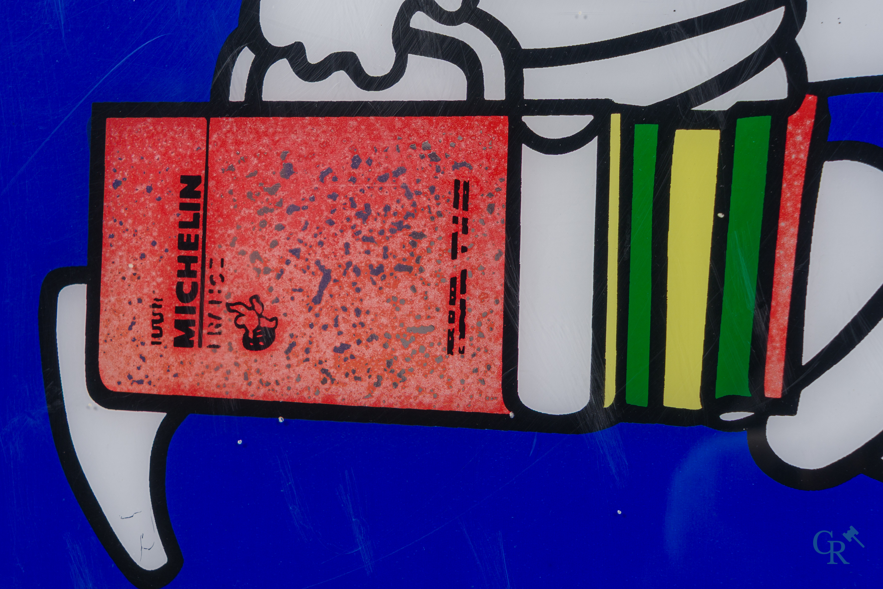 Michelin, Zeldzame lichtreclame in aluminium en plexiglas voor de Michelin gidsen en kaarten.