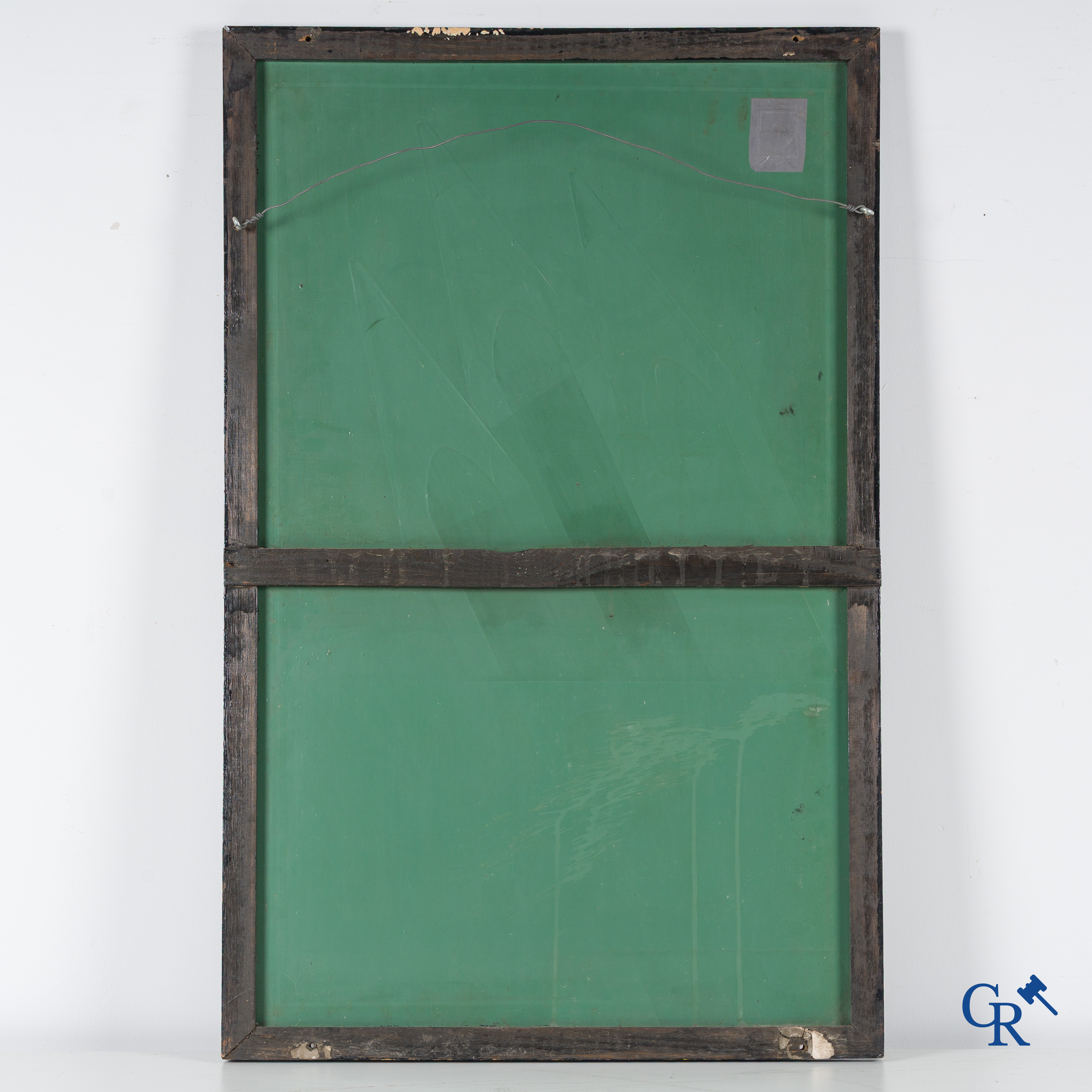 Caran D'Ache. Publicity in églomisé for the colored pencils of the Swiss brand Caran D'Ache.