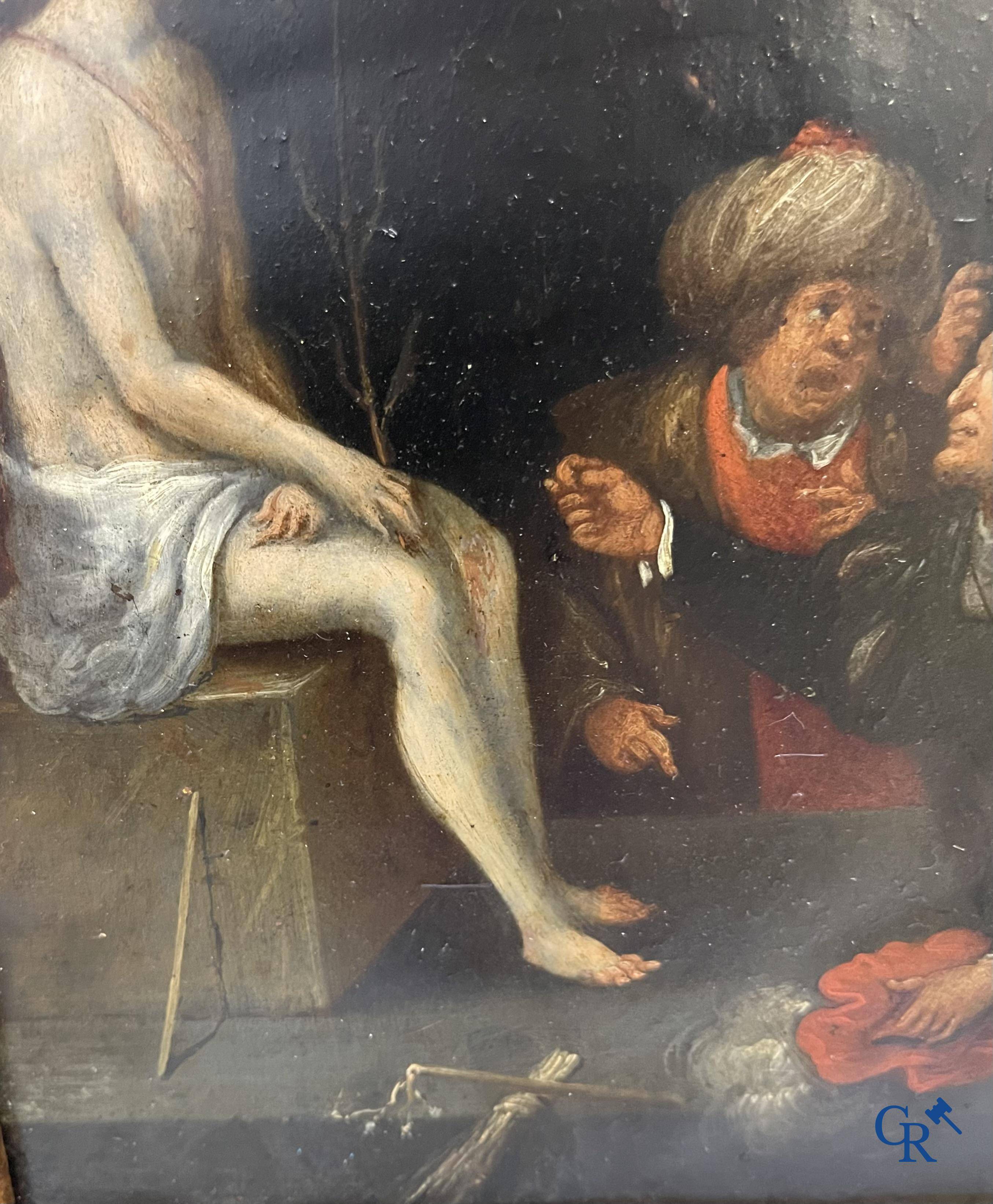 Peinture: Anvers, XVIIème. La moquerie du Christ.