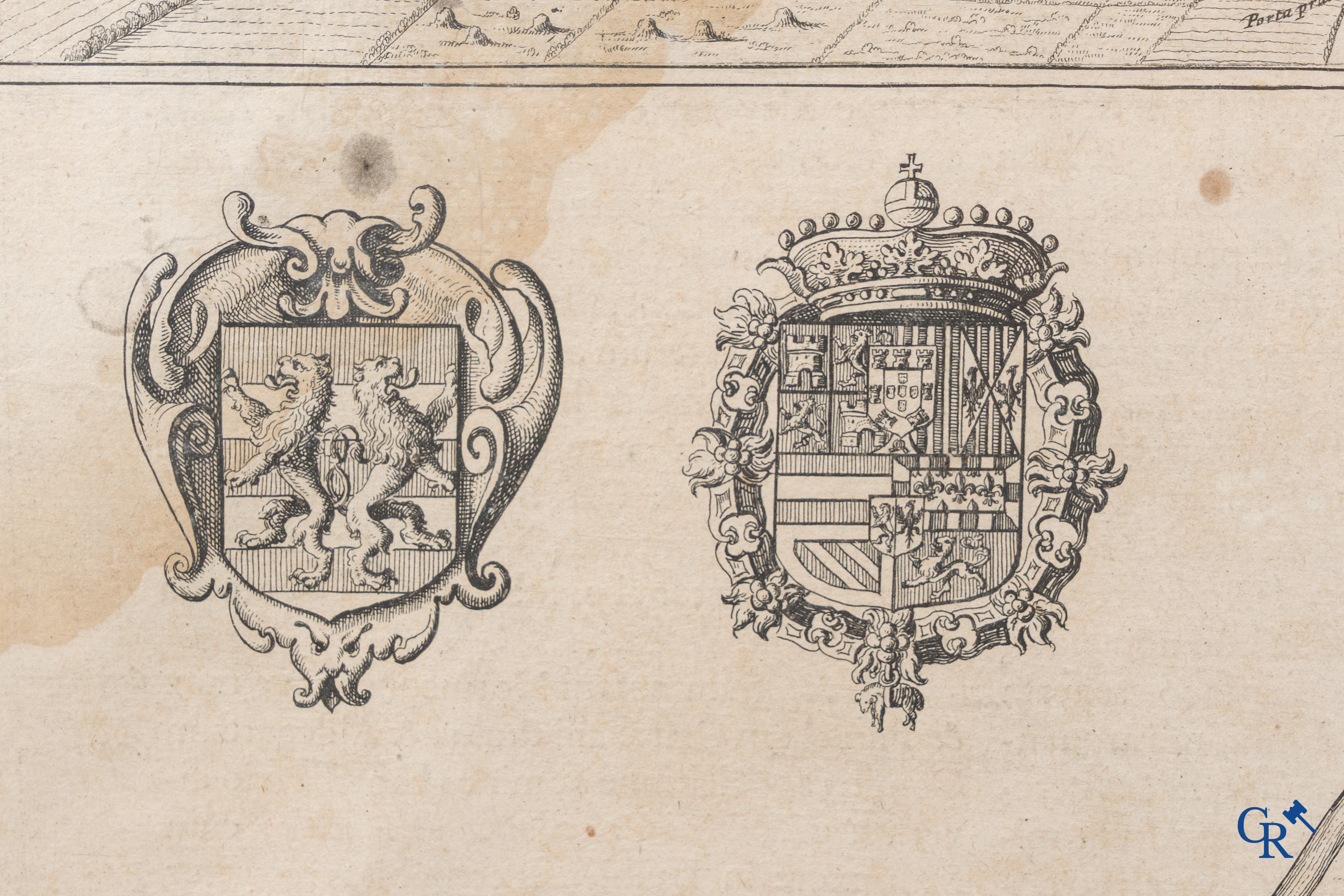 Oudenaarde, 7 antique maps, including battle plans, city and wall plans, etc. 17th-18th century.