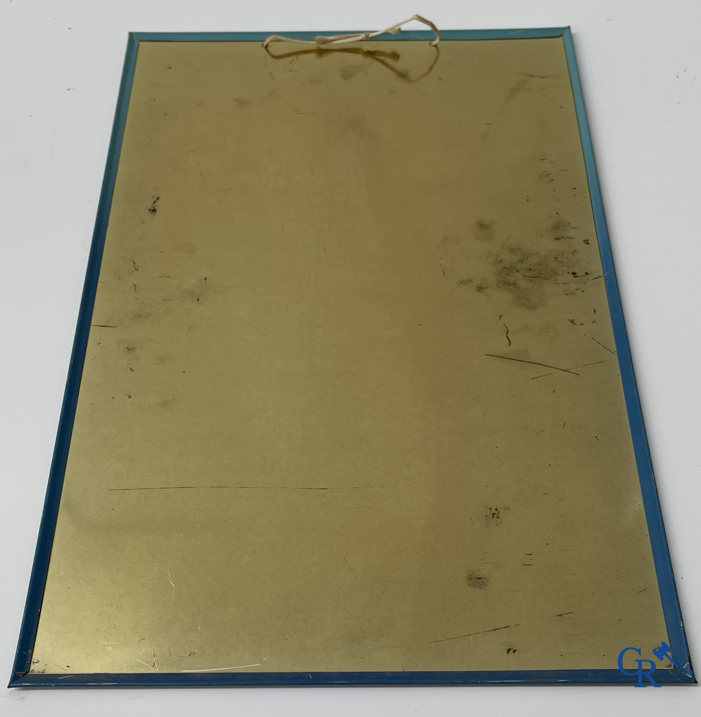 Helder, Advertising sign in printed metal for Lamot spray water. Taxe payée Bruxelles 111/5/1955.