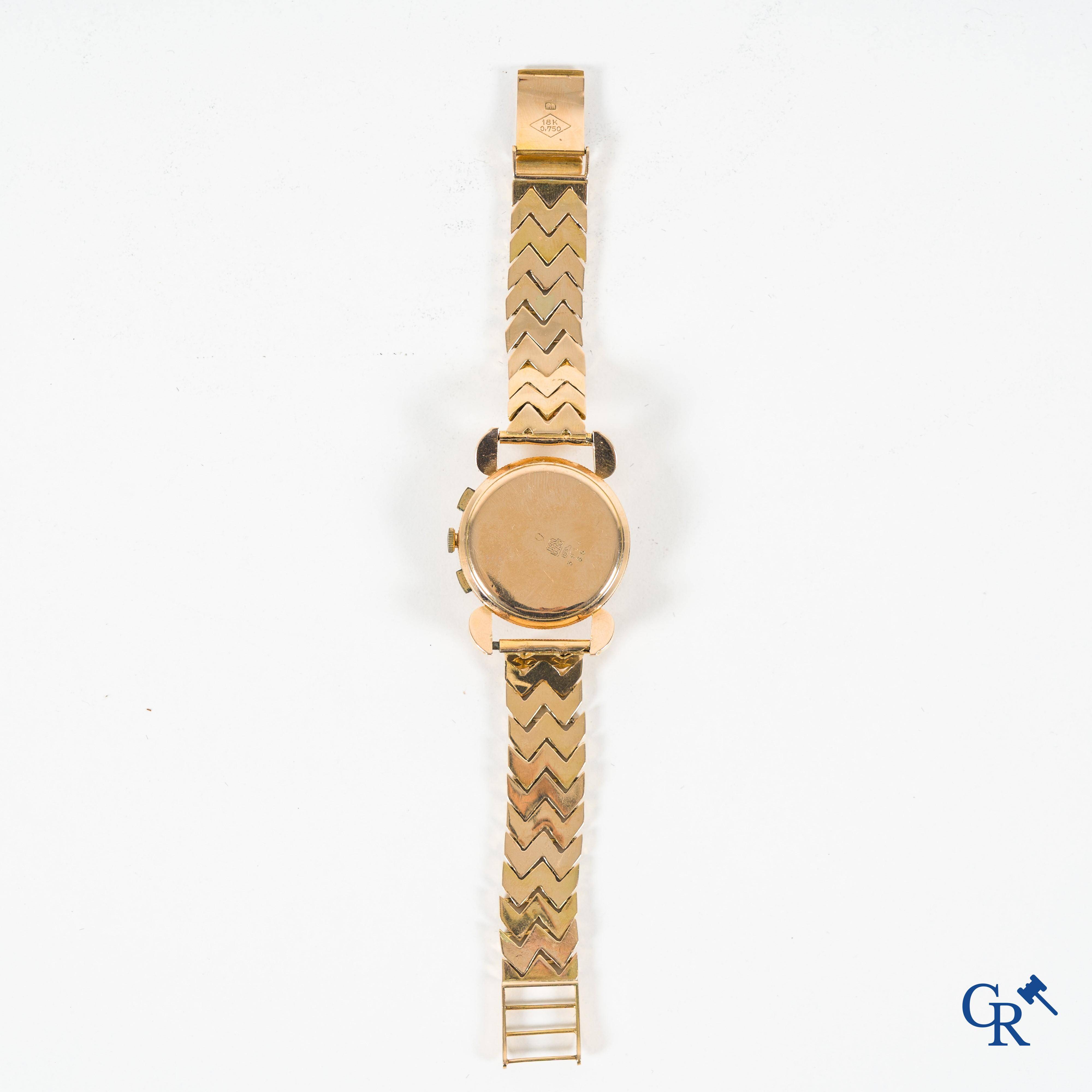 Watches, a men's wristwatch chronograph Britix in gold 750°/00.