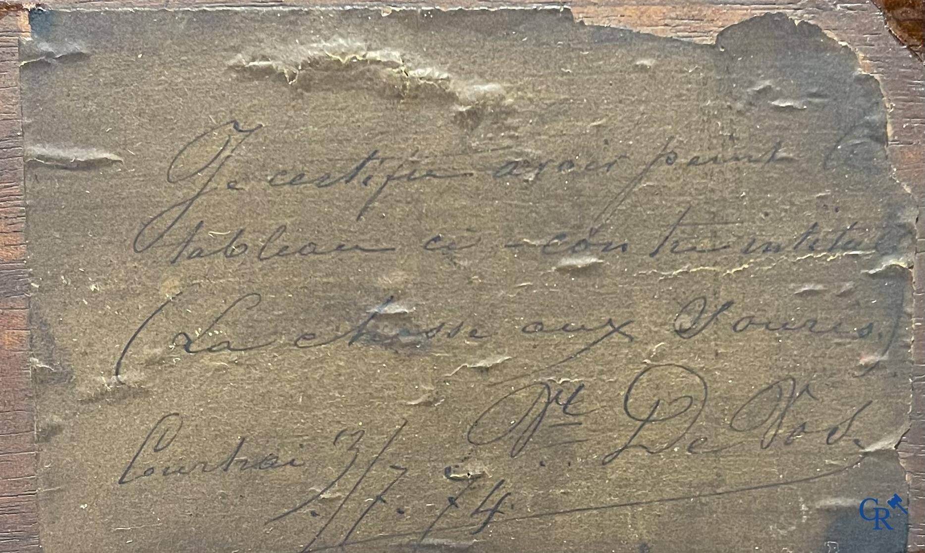 Vincent de Vos (1829-1875) A pair of paintings (pendant) oil on panel. "La chasse aux souris" and "Les bons amis".