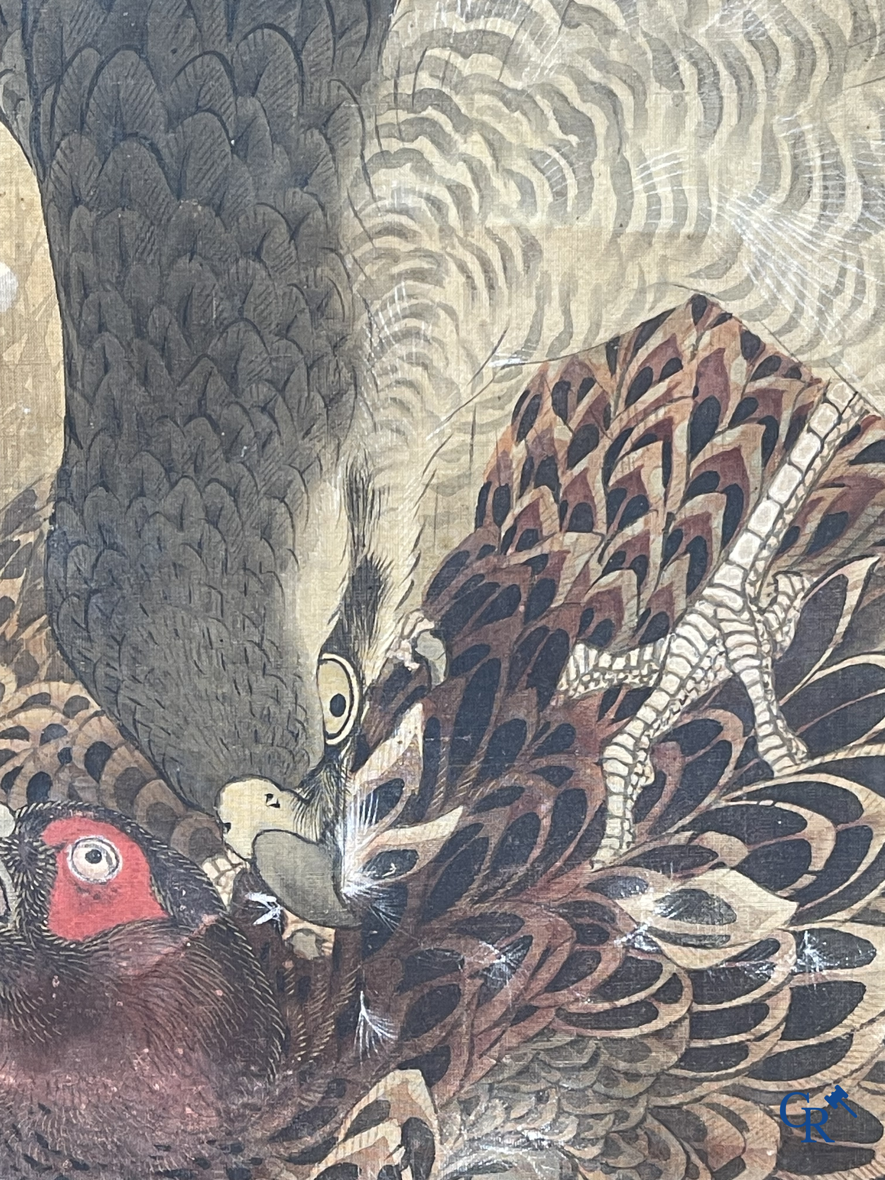 Asian Art, a large Japanese scroll. Signed. 18th century.