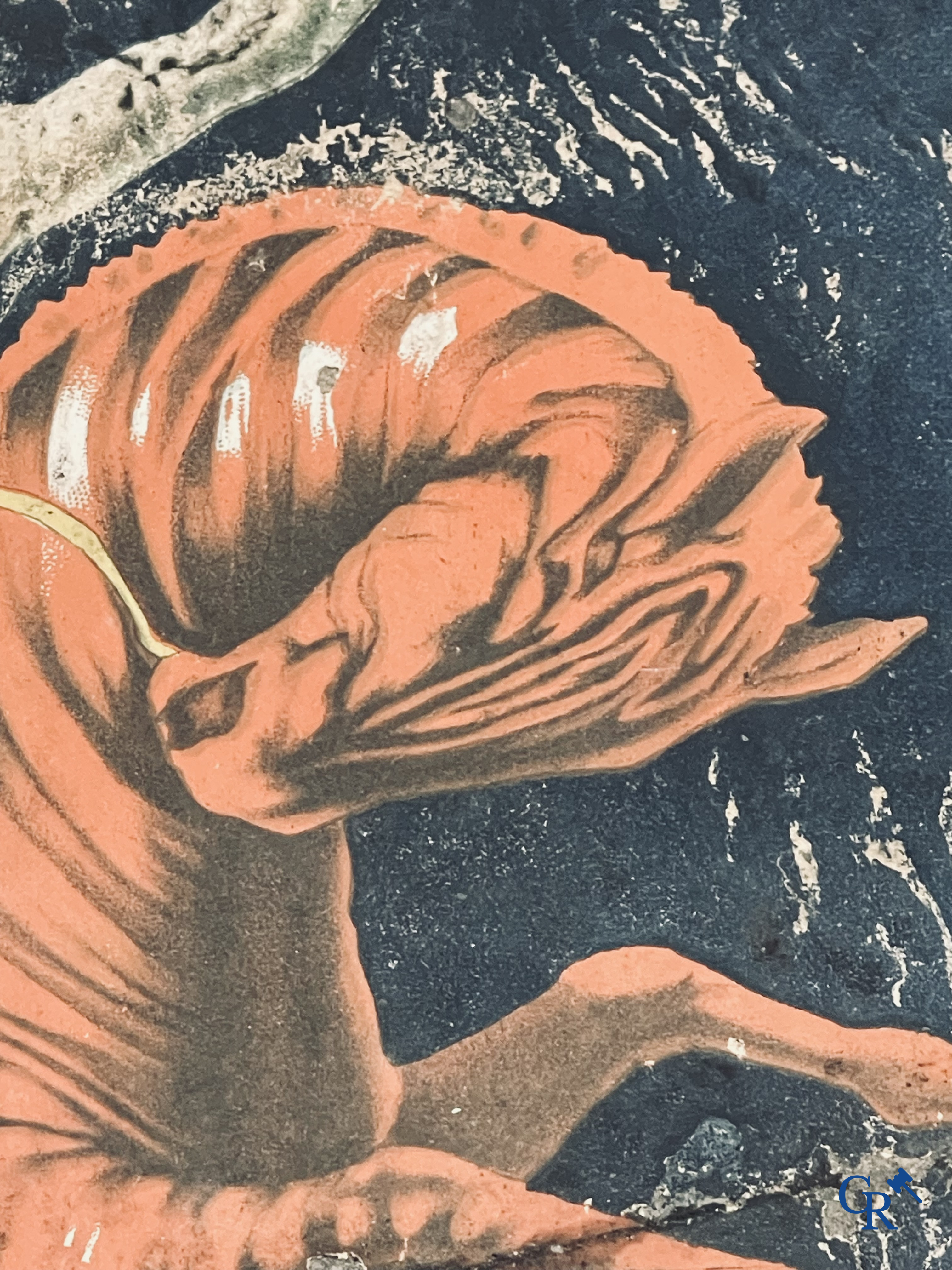 Leonetto Cappiello (1875-1942) Zeldzame originele bistro terrastafel met publiciteit voor Cinzano Vermouth. Circa 1920.