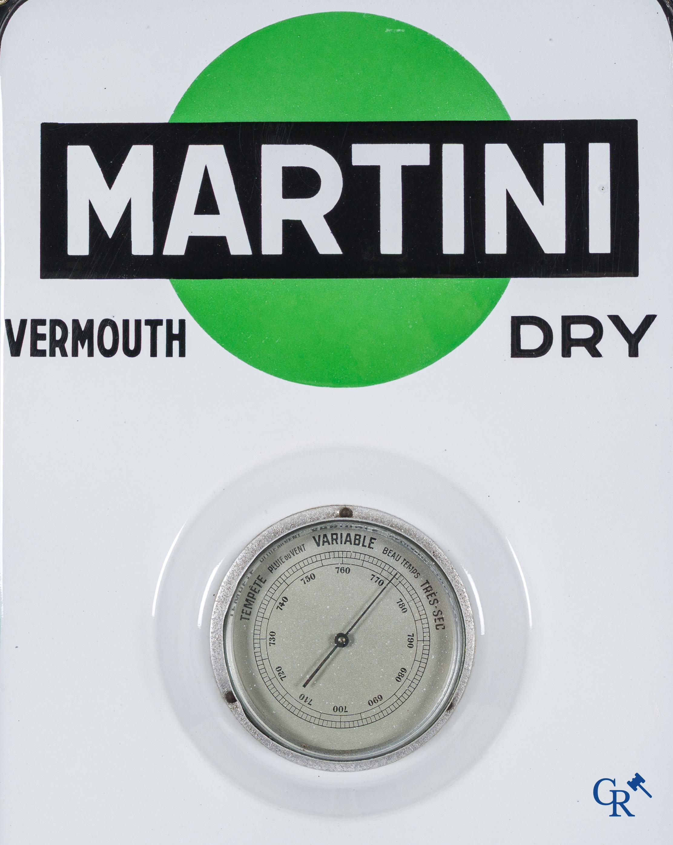 Martini Vermouth, large publicity thermometer barometer for the Martini brand. 1930's.