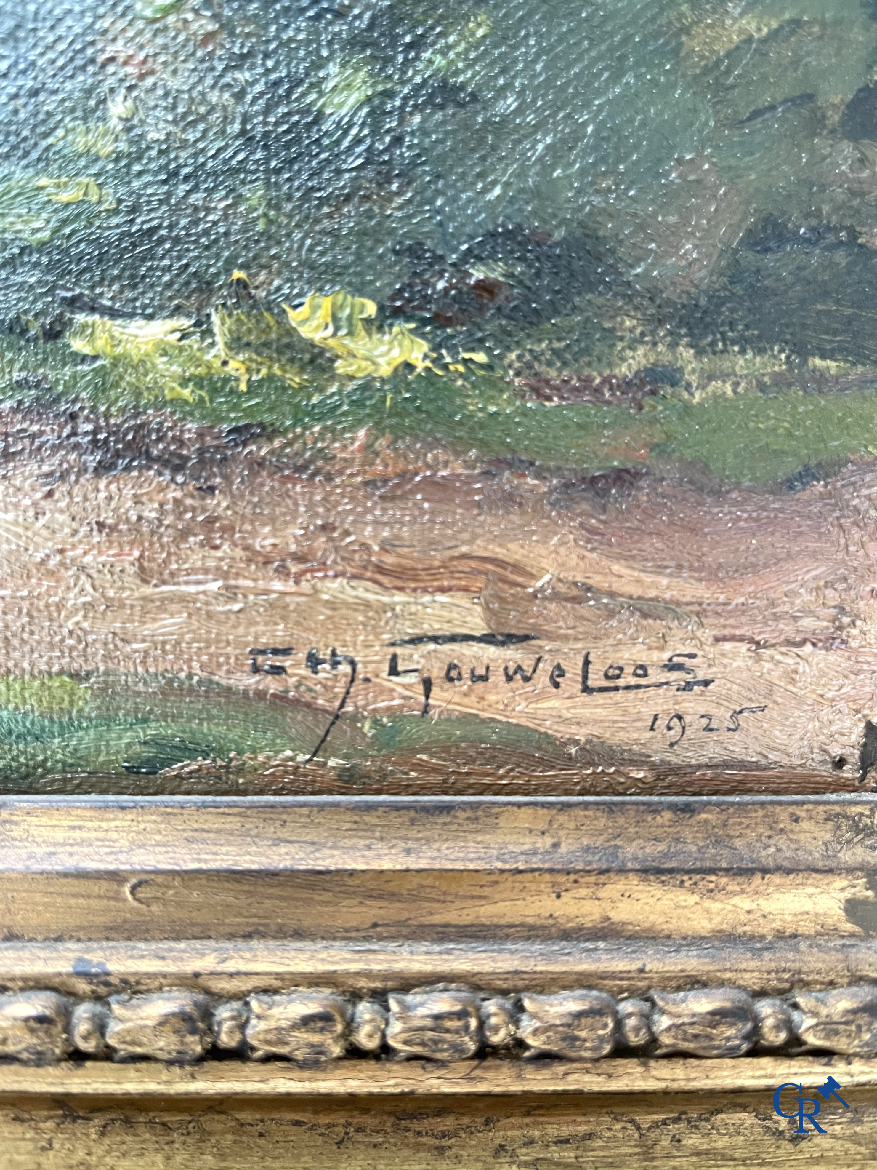 Charles Gouweloos (1867-1946) Village view, Oil on canvas. Signed and dated lower right 1925.