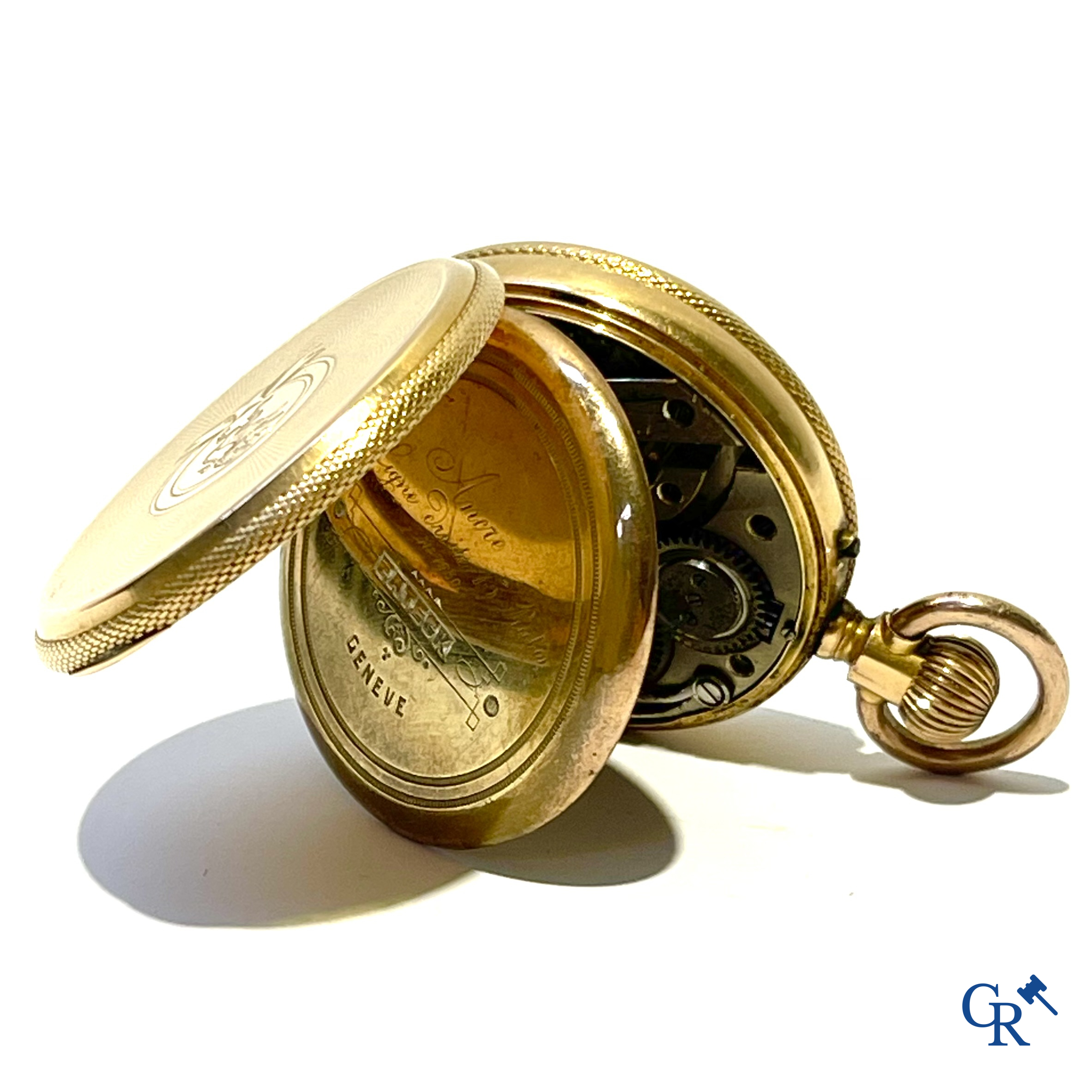 Pateck, Genève. Een zakhorloge in goud 750°/00. Genummerd 7950. Zwitsers werk.