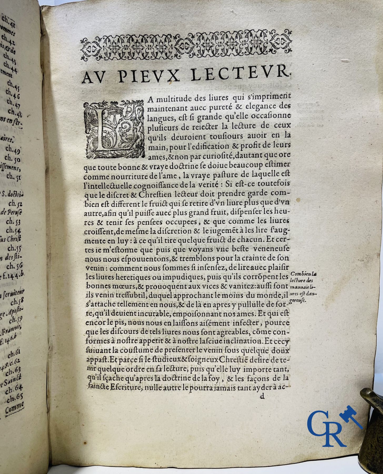 Livres anciens: Marcos de Lisboa, Chronique et institution de l'ordre du Père S. François, Paris 1608.