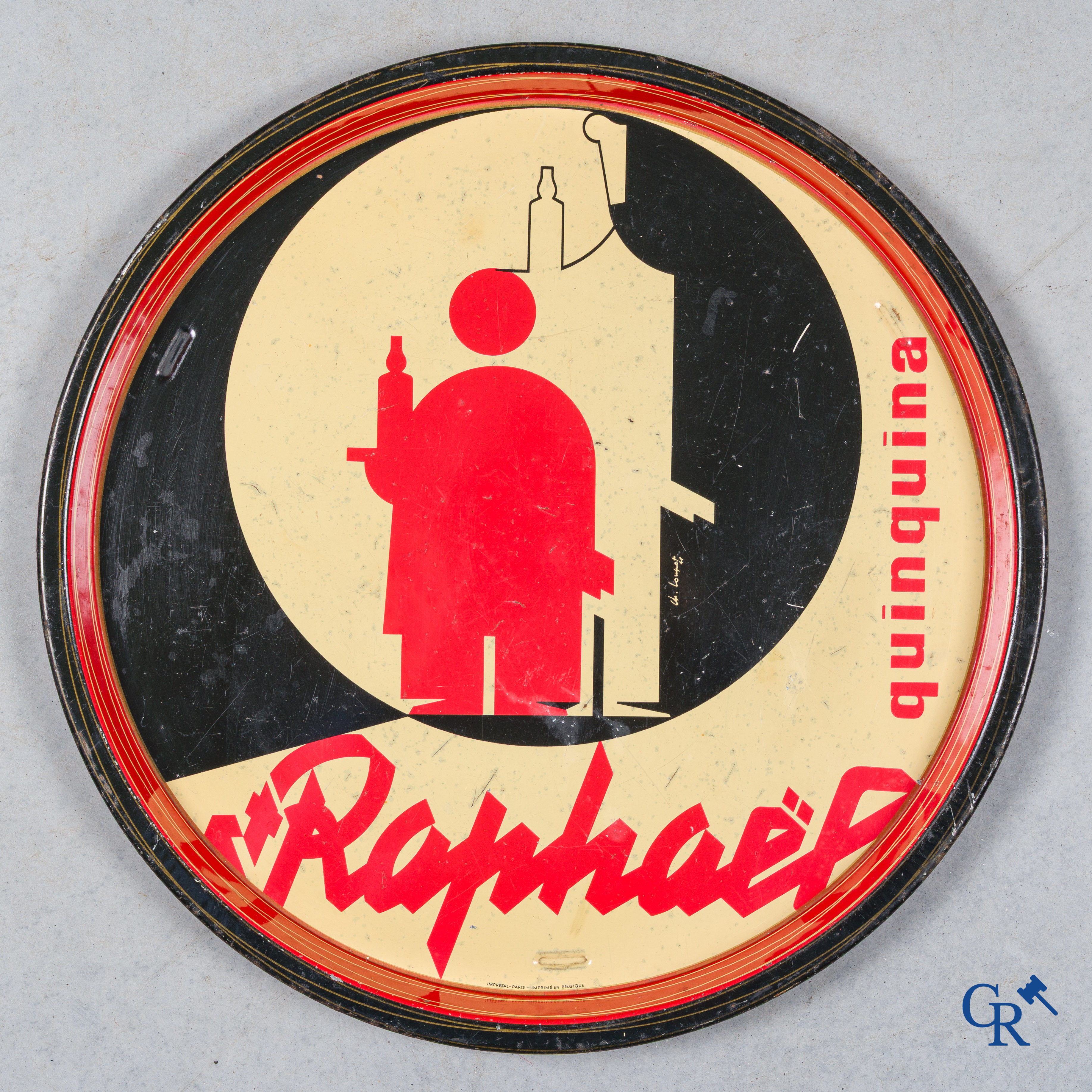 Charles Loupot (1892-1962) St. Raphaël Quinquina, L'apéritif de France. Une paire de plateaus en tôle peinte.
