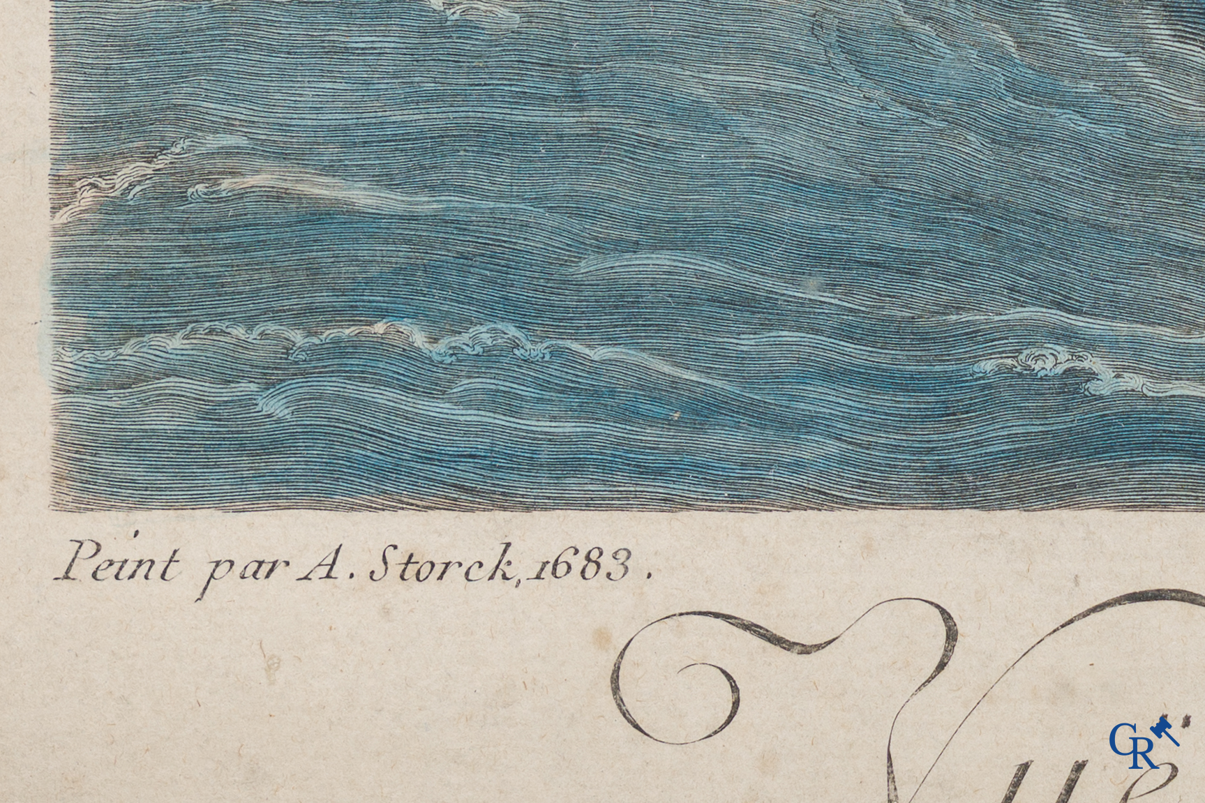 Vue de la Couronne Trajanne et l'Eglise Ste Marie à Rome. Gravure colorée. Avril & Storck.