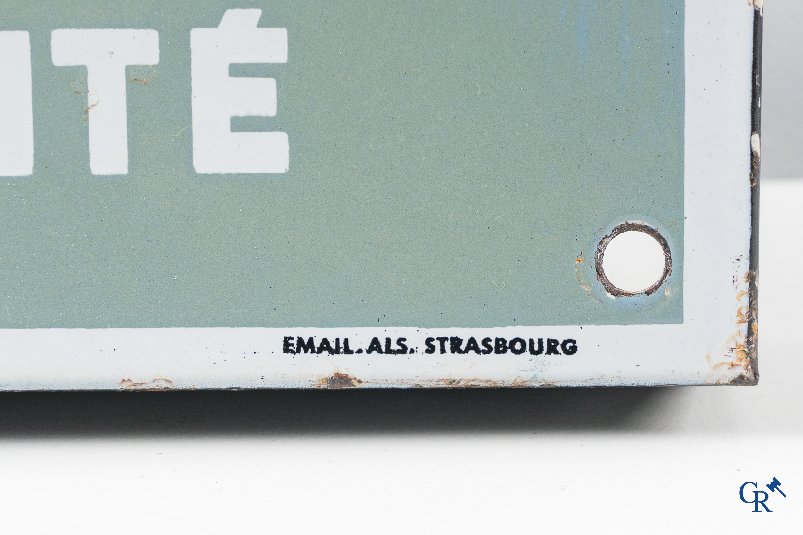Potasse D'Alsace, emaille reclamebord met ingewerkte thermometer. 50'er jaren.