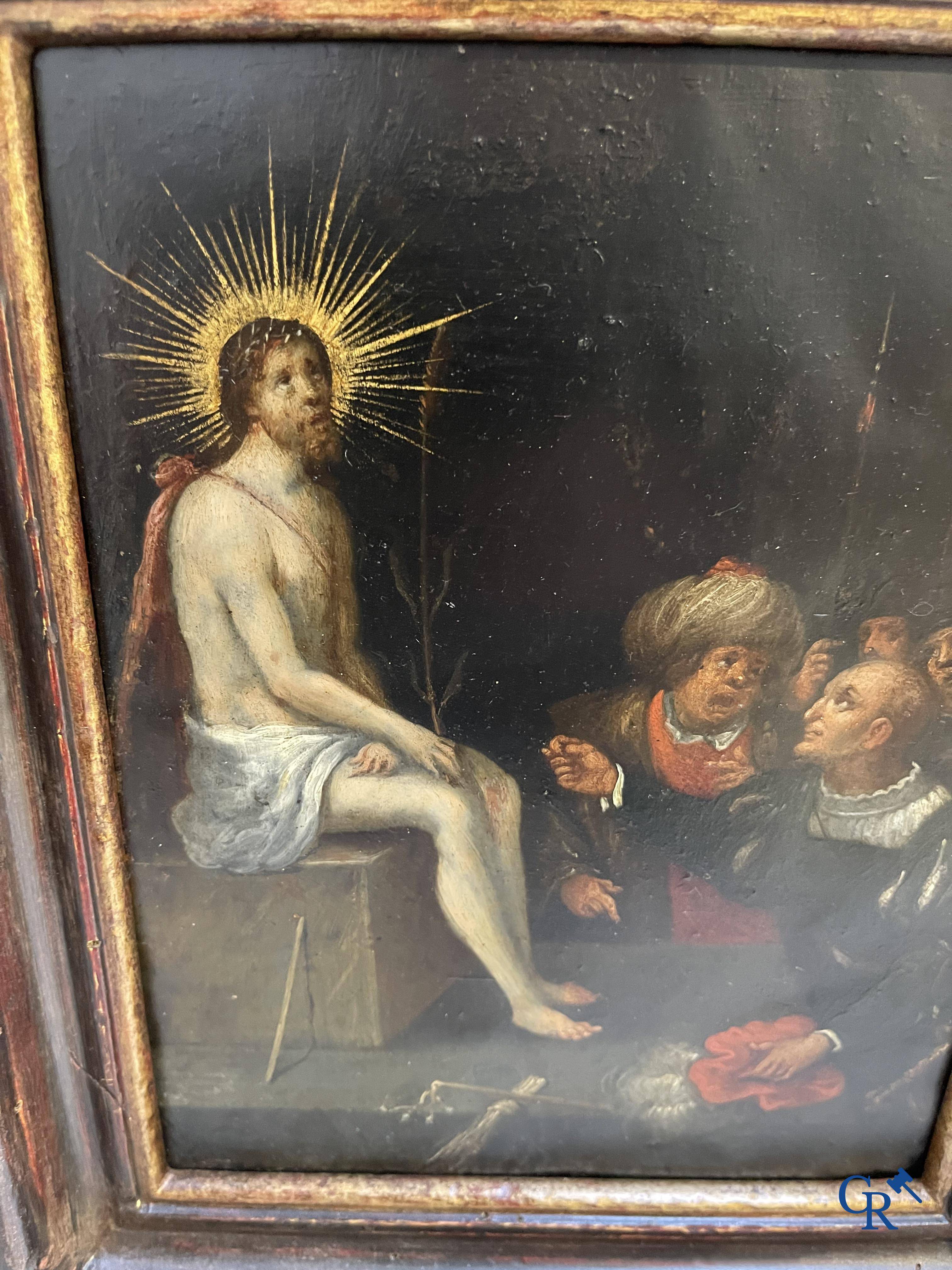 Peinture: Anvers, XVIIème. La moquerie du Christ.
