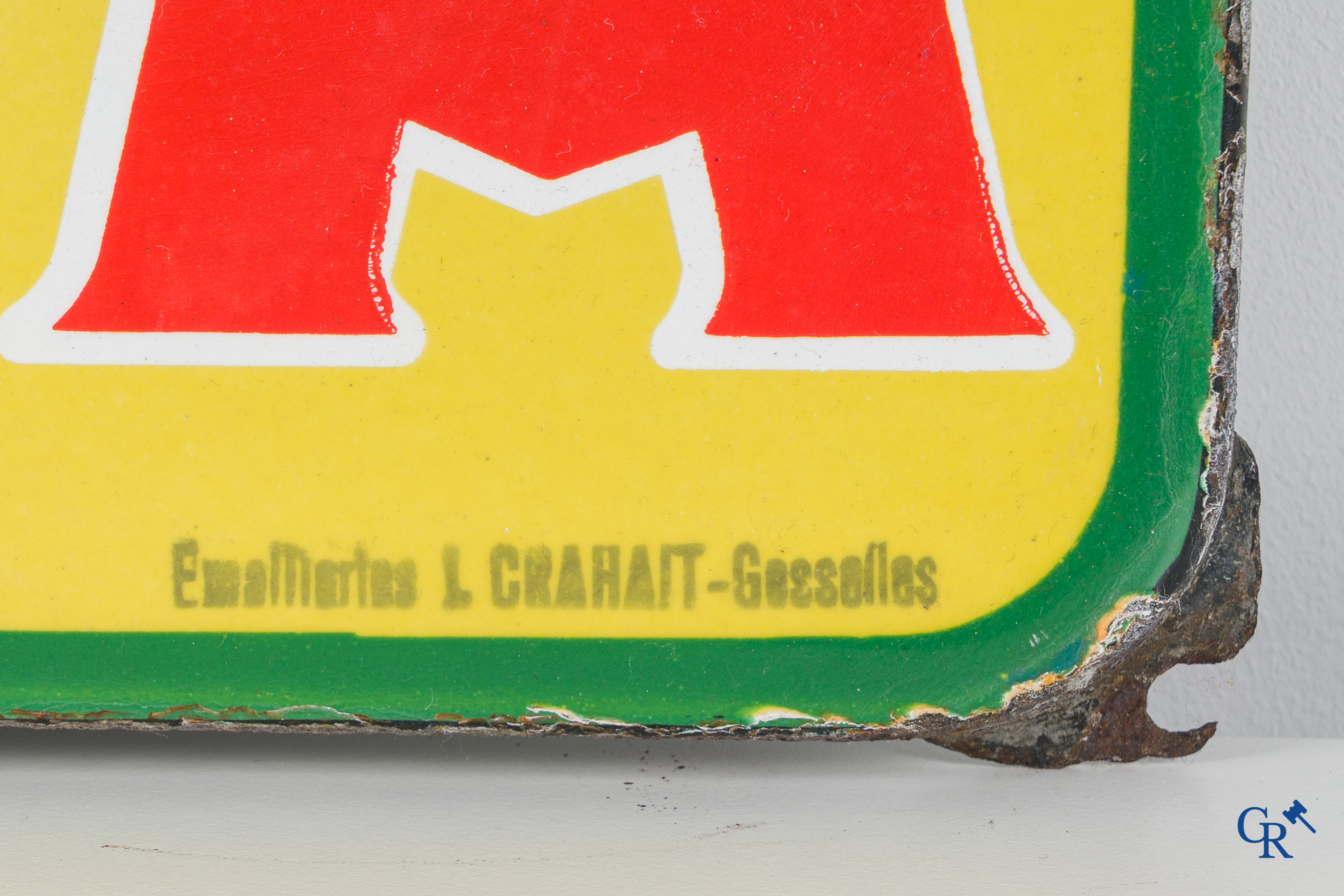 Semois Mon Tabac, Tabak Welta. A pair of enamel advertising signs for Achille Welle tobacco products. 1954.
