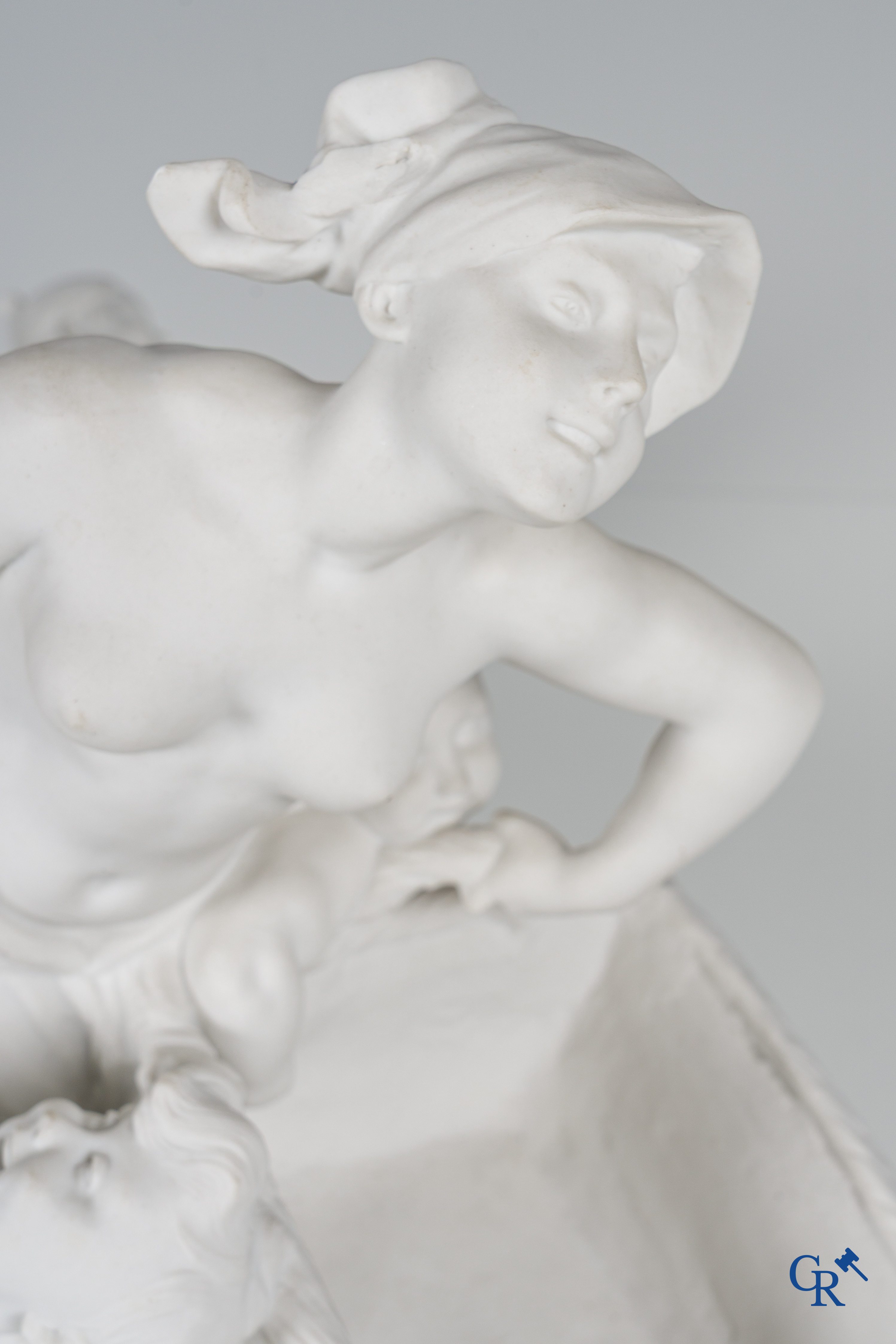 Jules Cheret (1836-1932) & Manufacture de Sèvres. Uitzonderlijk 3-delige Milieu de table, "Farandole d'amours".