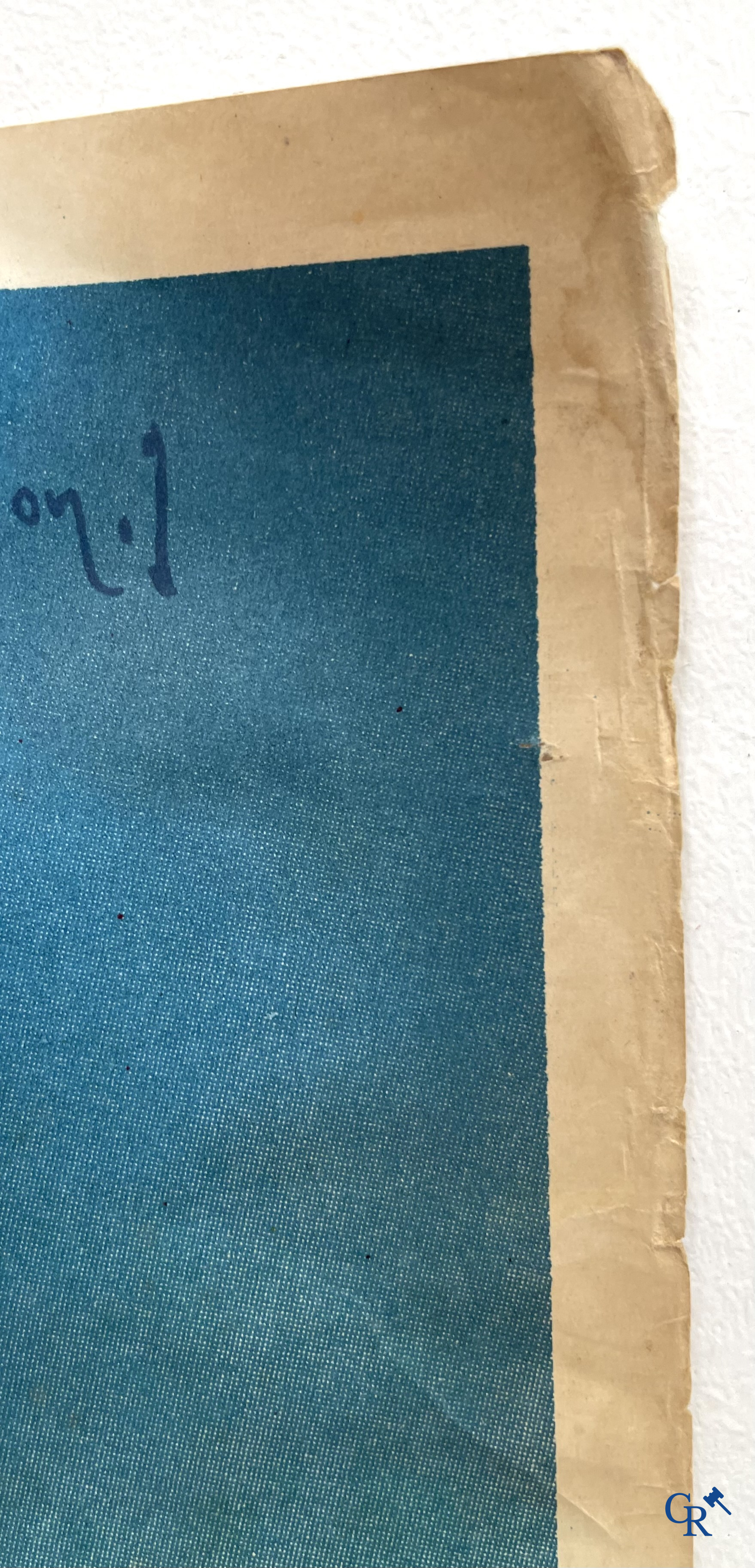 J. Prion, Touring Club De Belgique. Rare publicity poster for the Touring Road Help of Belgium. 1950's.