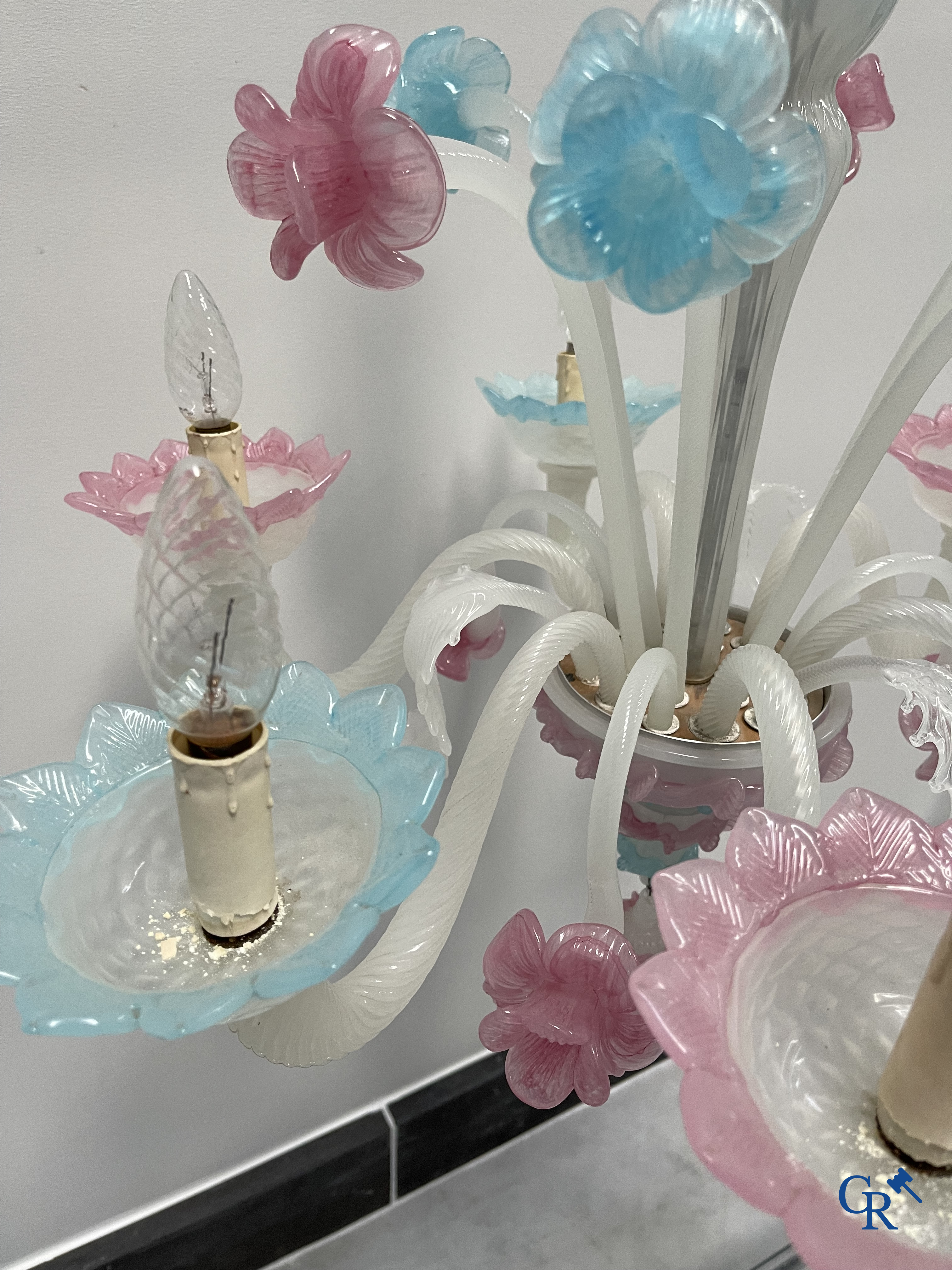 2 large Venetian chandeliers.