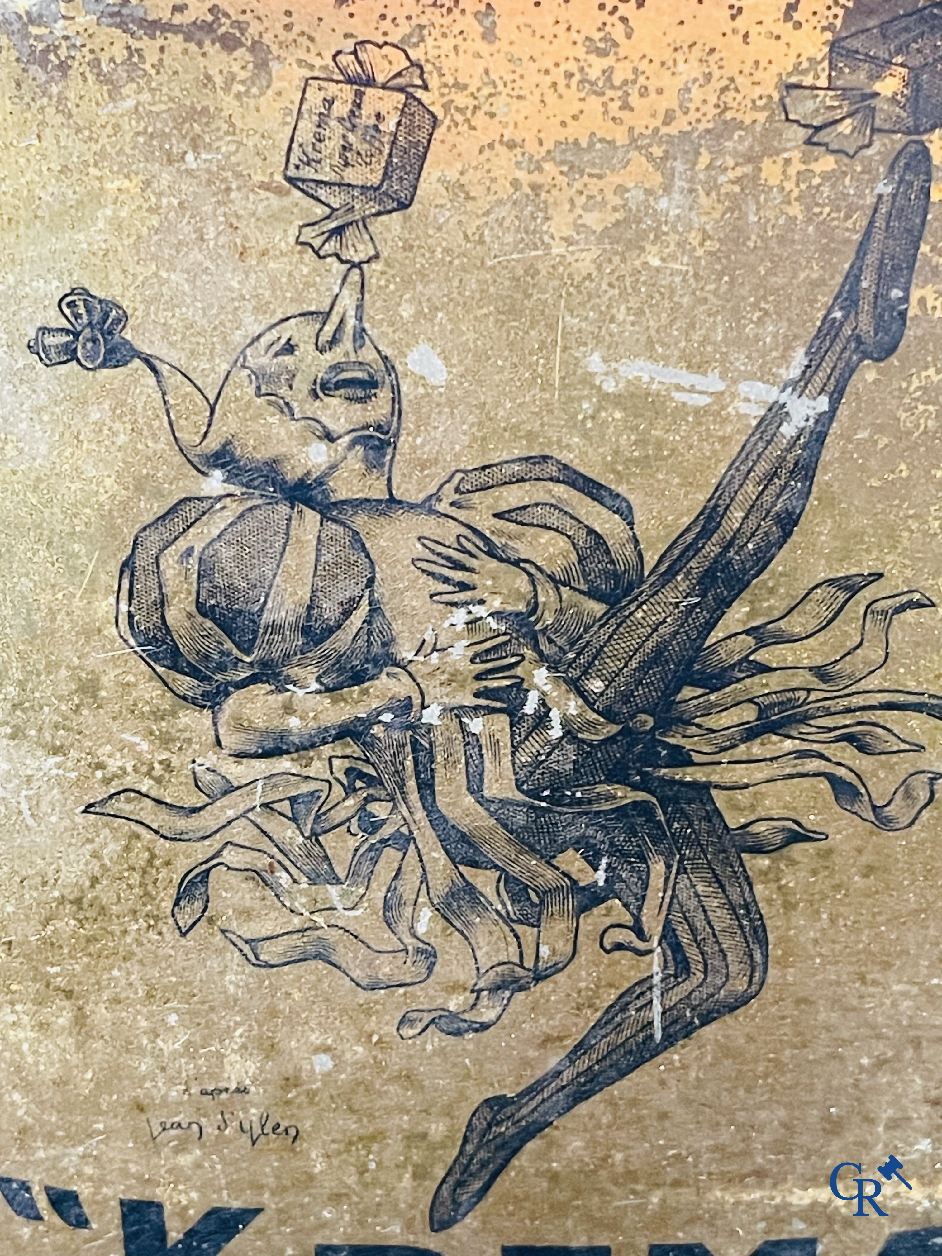 "Krema", Le meilleur bonbon au beurre. Blikdoos met een illustratie van Jean D'Ylen. G. De Andreis & Cie Marseille.