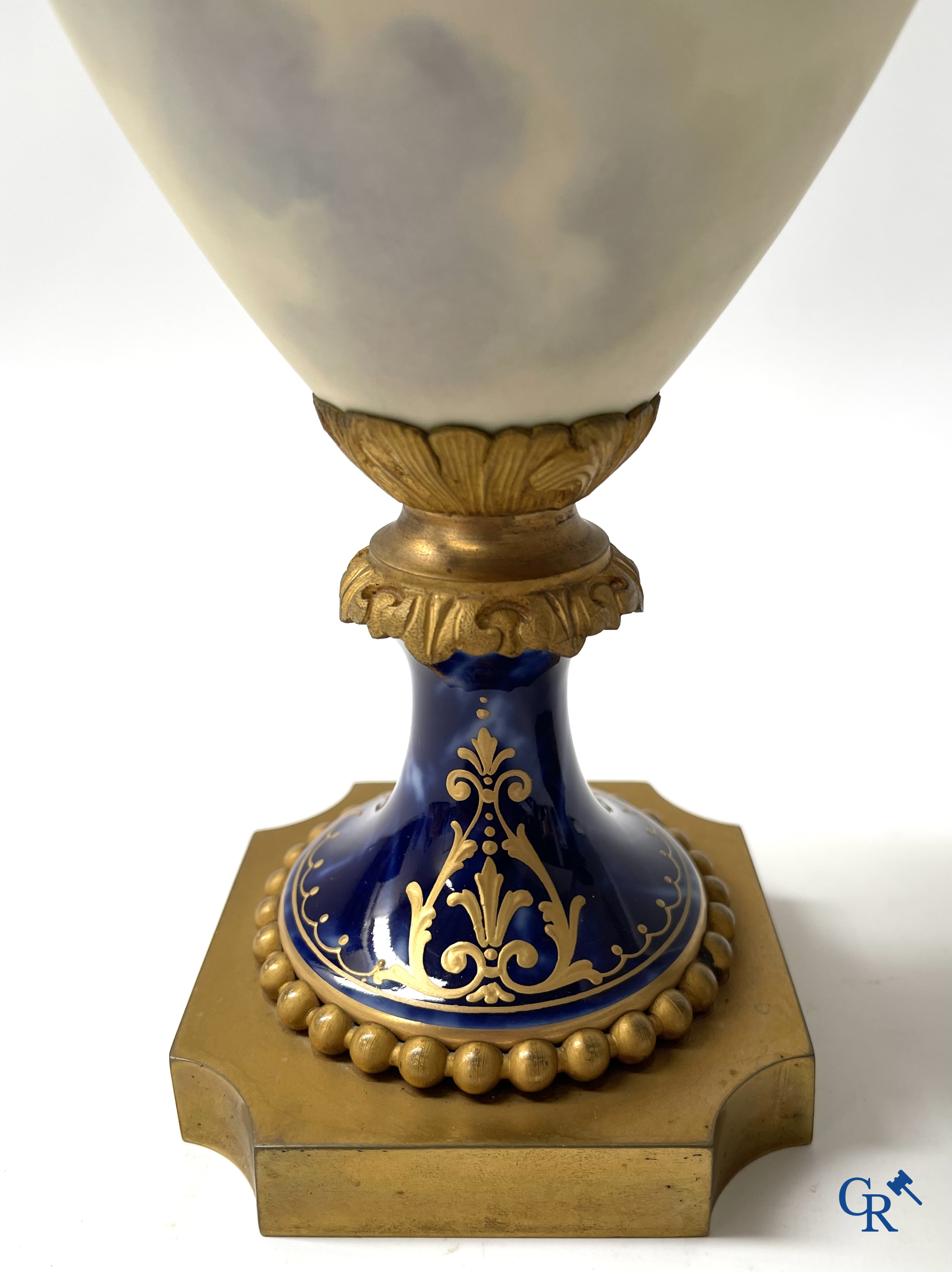 Sèvres. E. Pernodet. Pair of vases in Sèvres porcelain and bronze mounts. Signed, circa 1900.