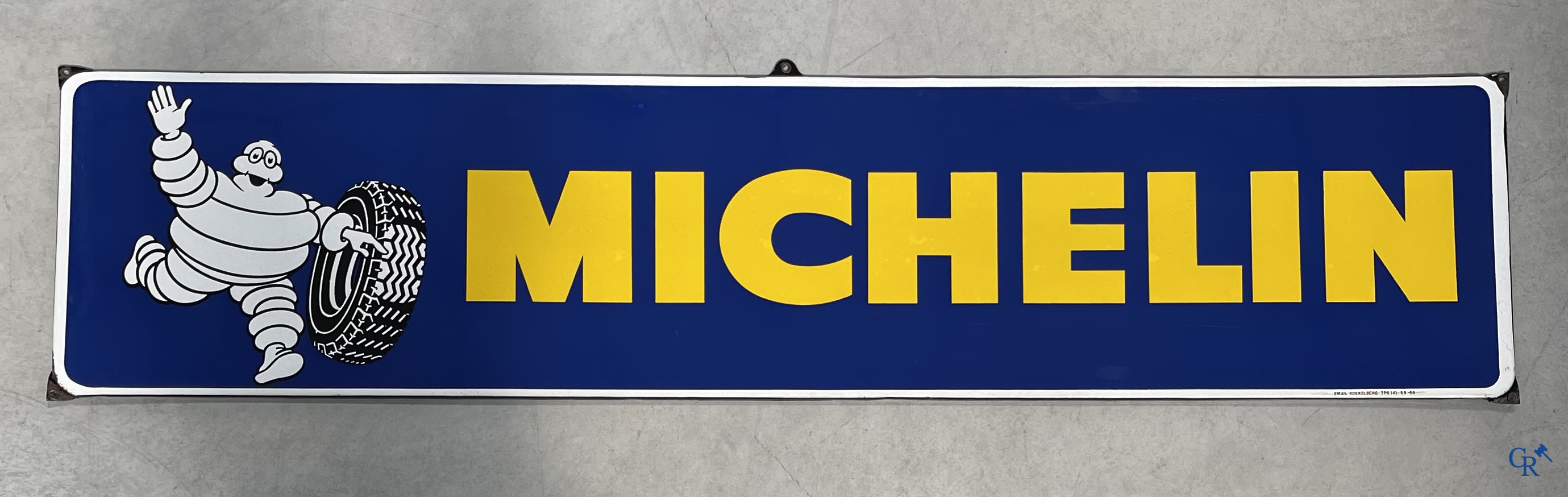 Michelin, enamel sign with Bibendum. 1960's. Email. Koekelberg. Mint condition.
