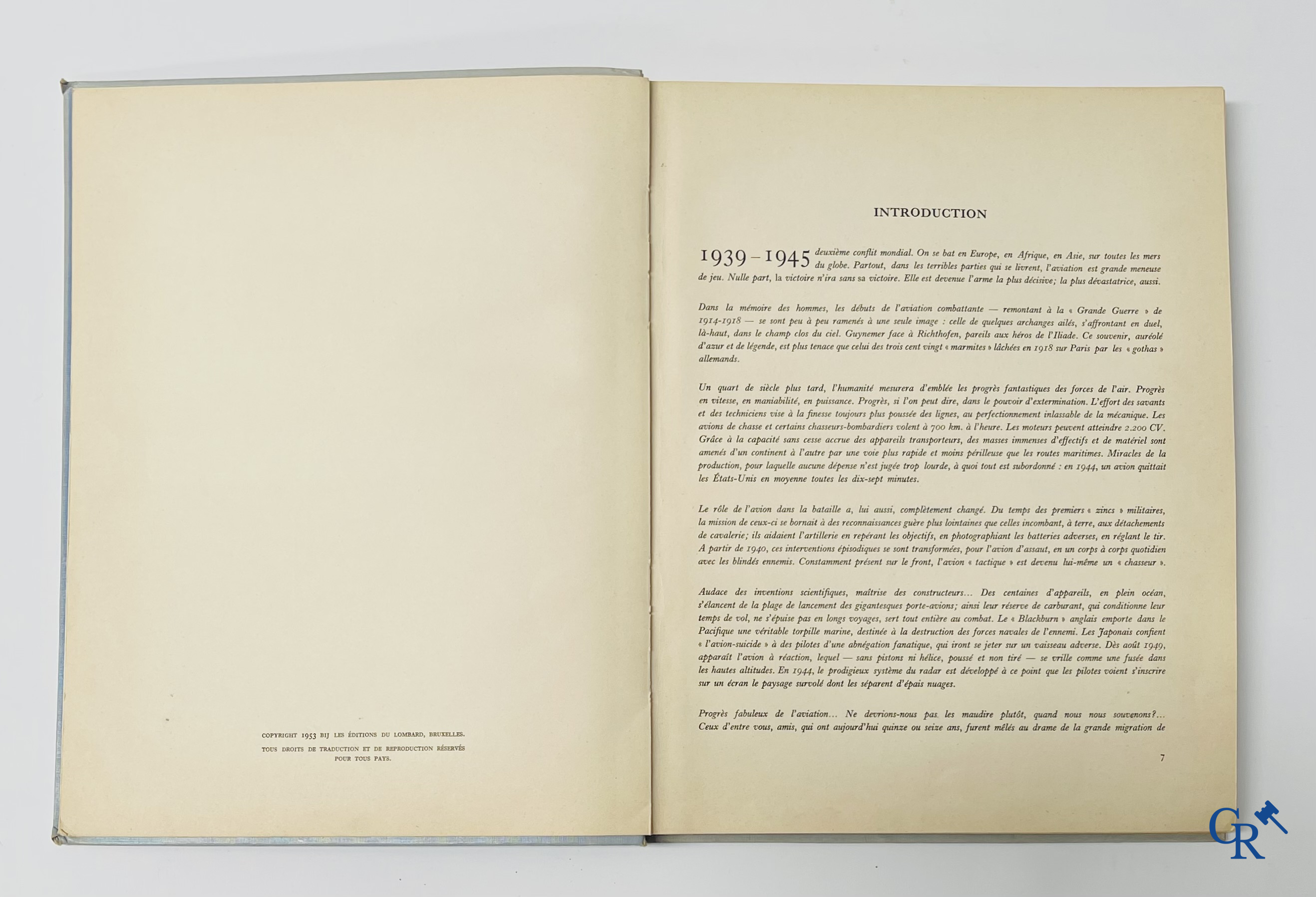 Hergé, L'Aviation Guerre 1939-1945. Collection Voir et Savoir. Copyright 1953. Lombard Brussels.